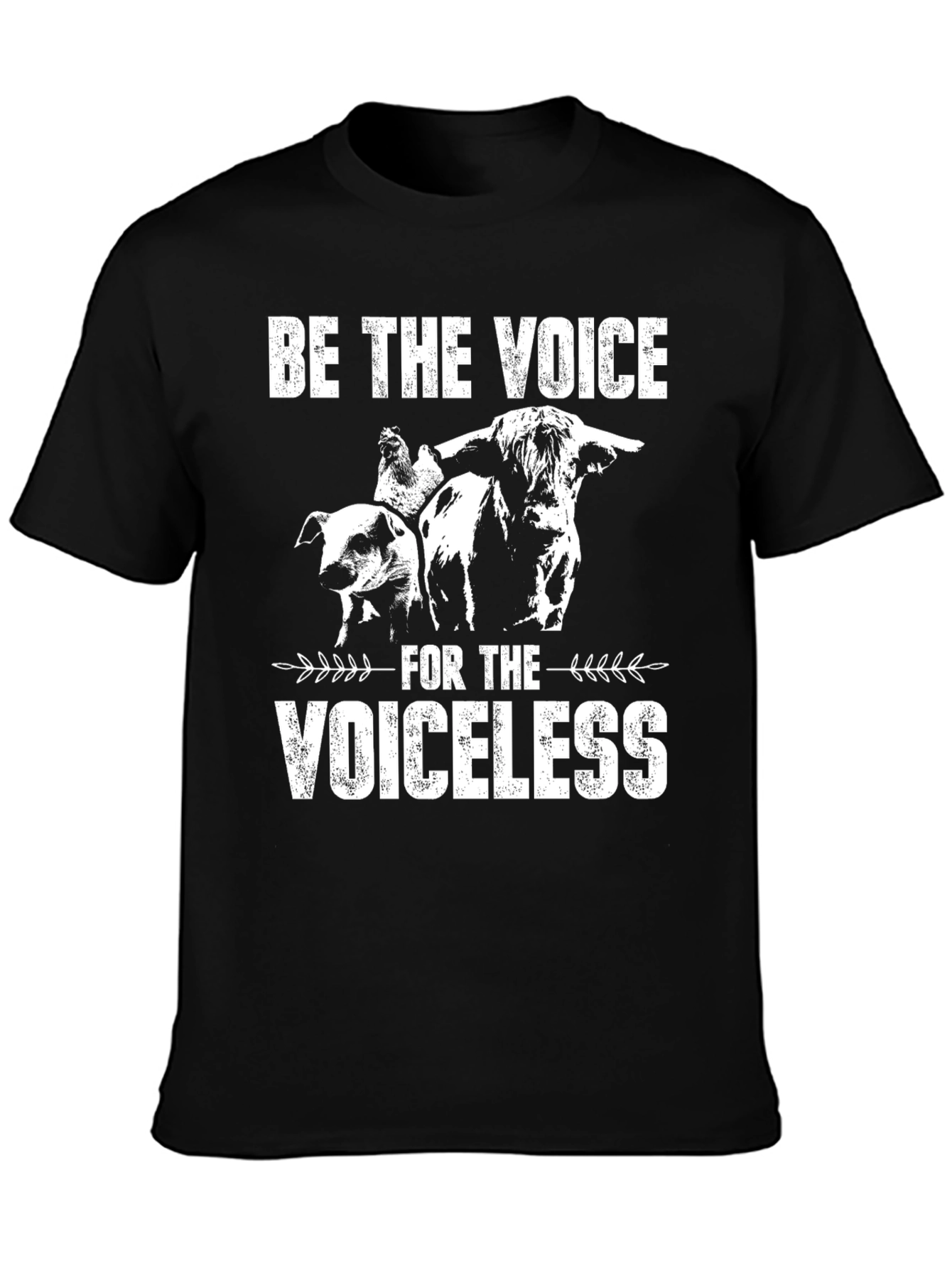 Black Voice for the Voiceless Vegan T-Shirt view 3