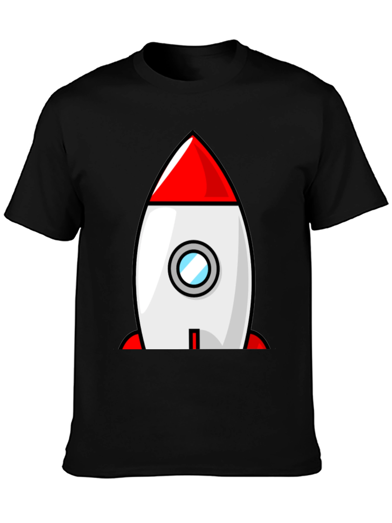 Black Rocket Ship Graphic Tee - Blast Off in Style! view 3