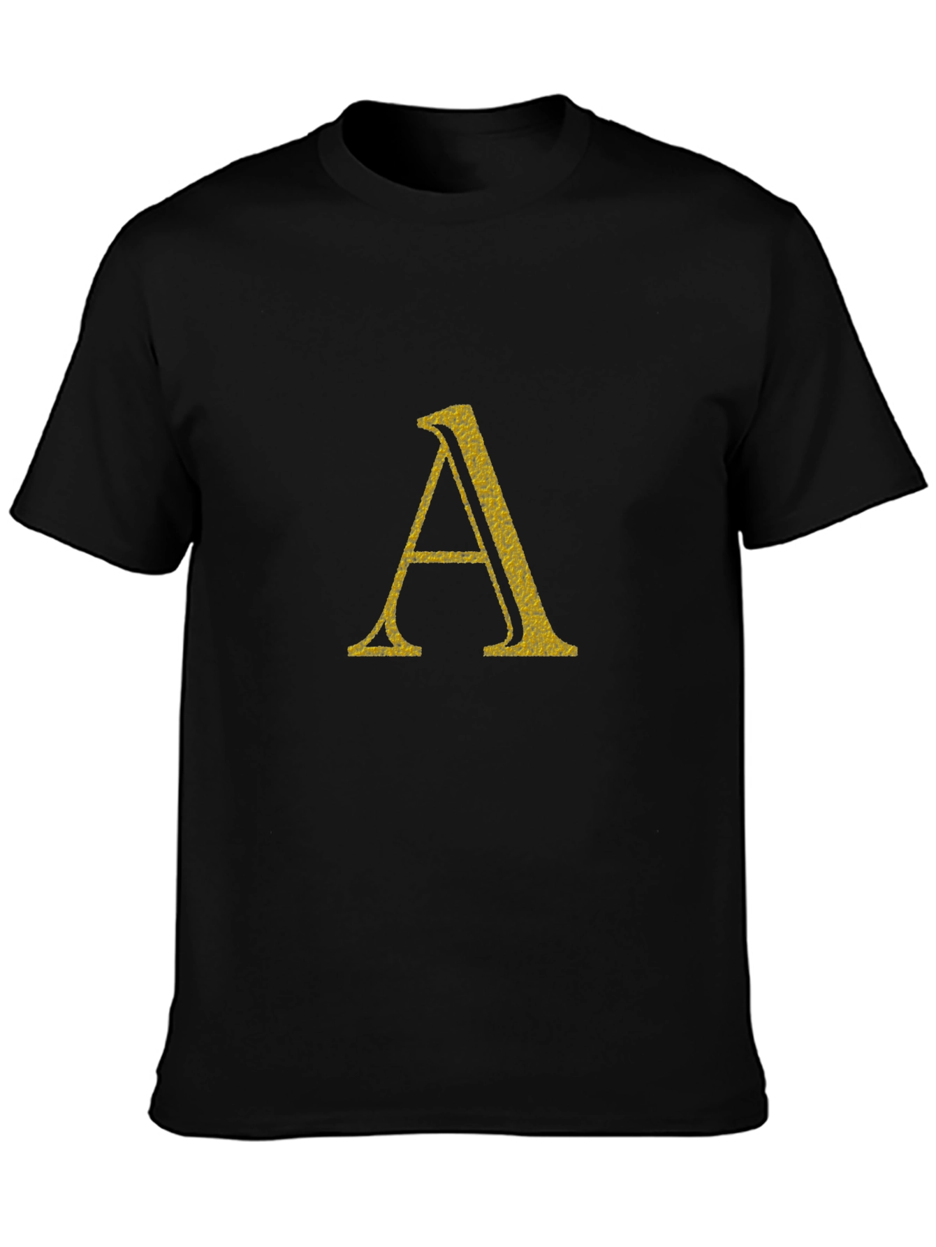 Black Letter A Graphic Print Black T-Shirt view 3