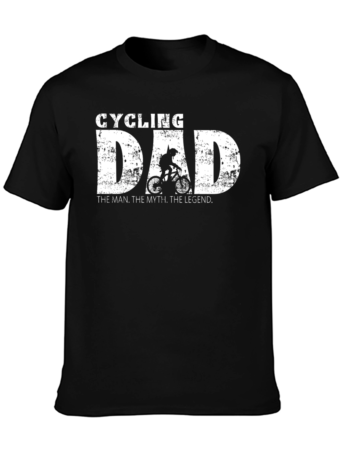 Black Cycling Dad T-Shirt: The Man, The Myth, The Legend view 3