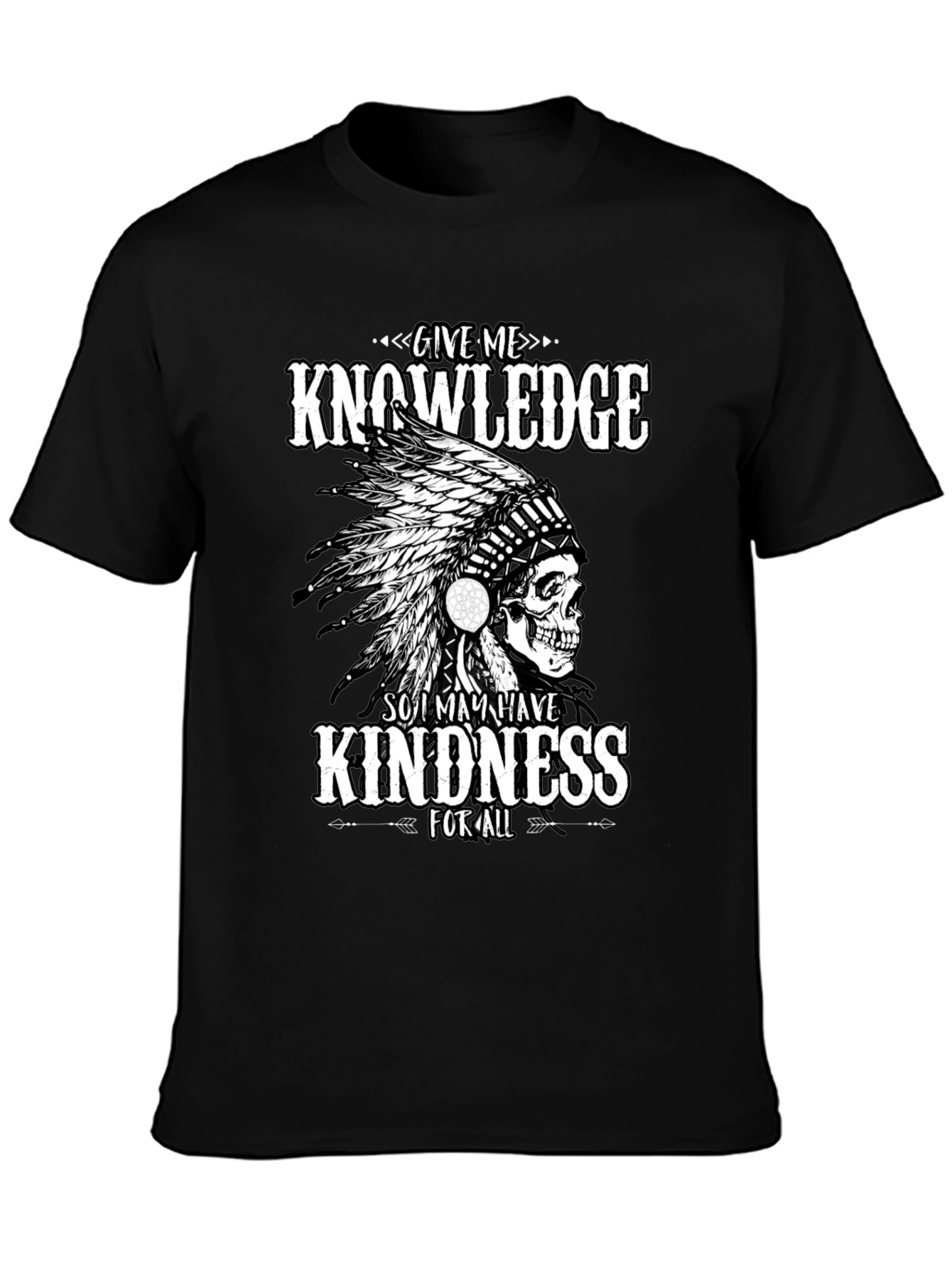 Black Knowledge & Kindness Graphic T-Shirt view 3