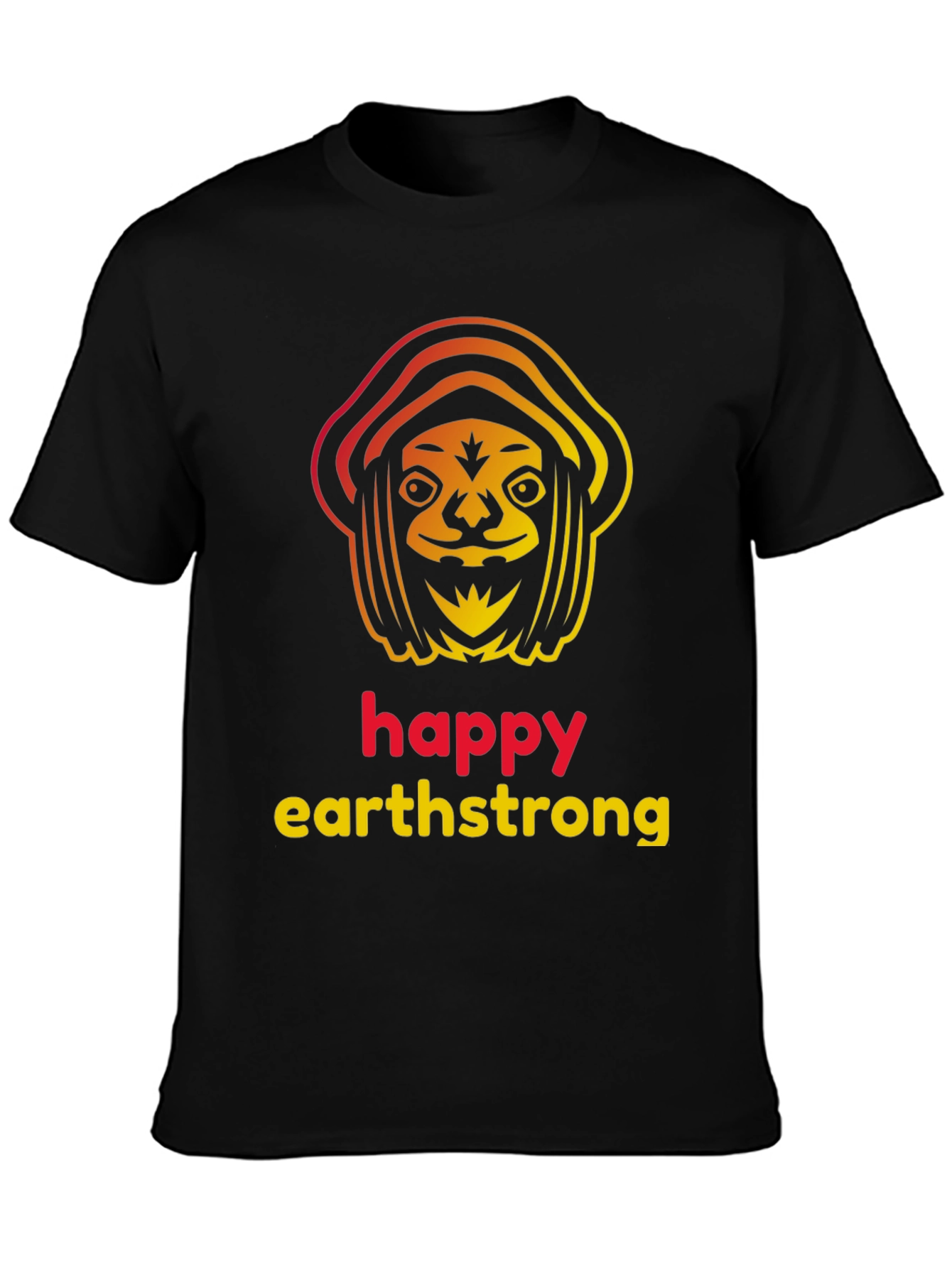 Black Happy Earthstrong T-Shirt - Unique Graphic Tee view 3