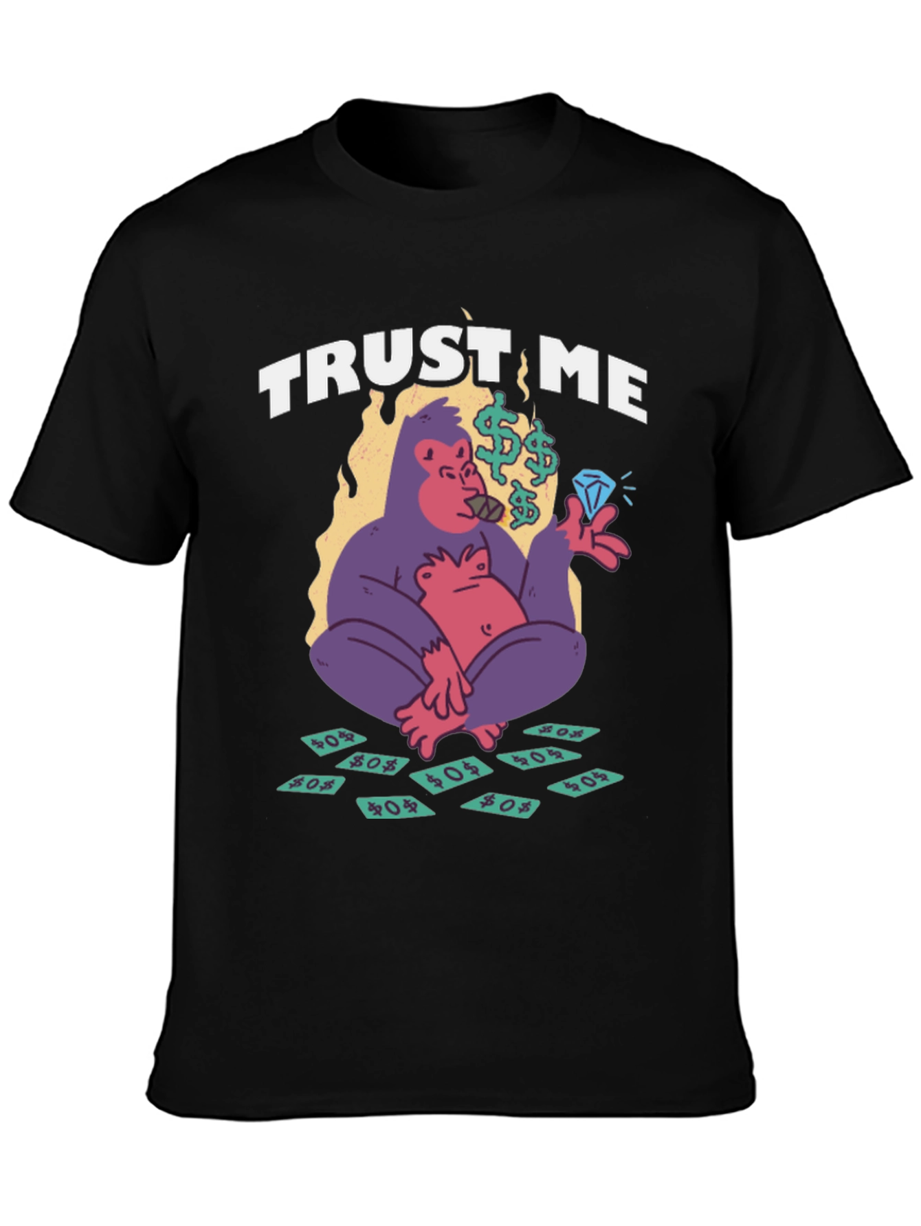 Black Trust Me Gorilla Graphic Tee view 3