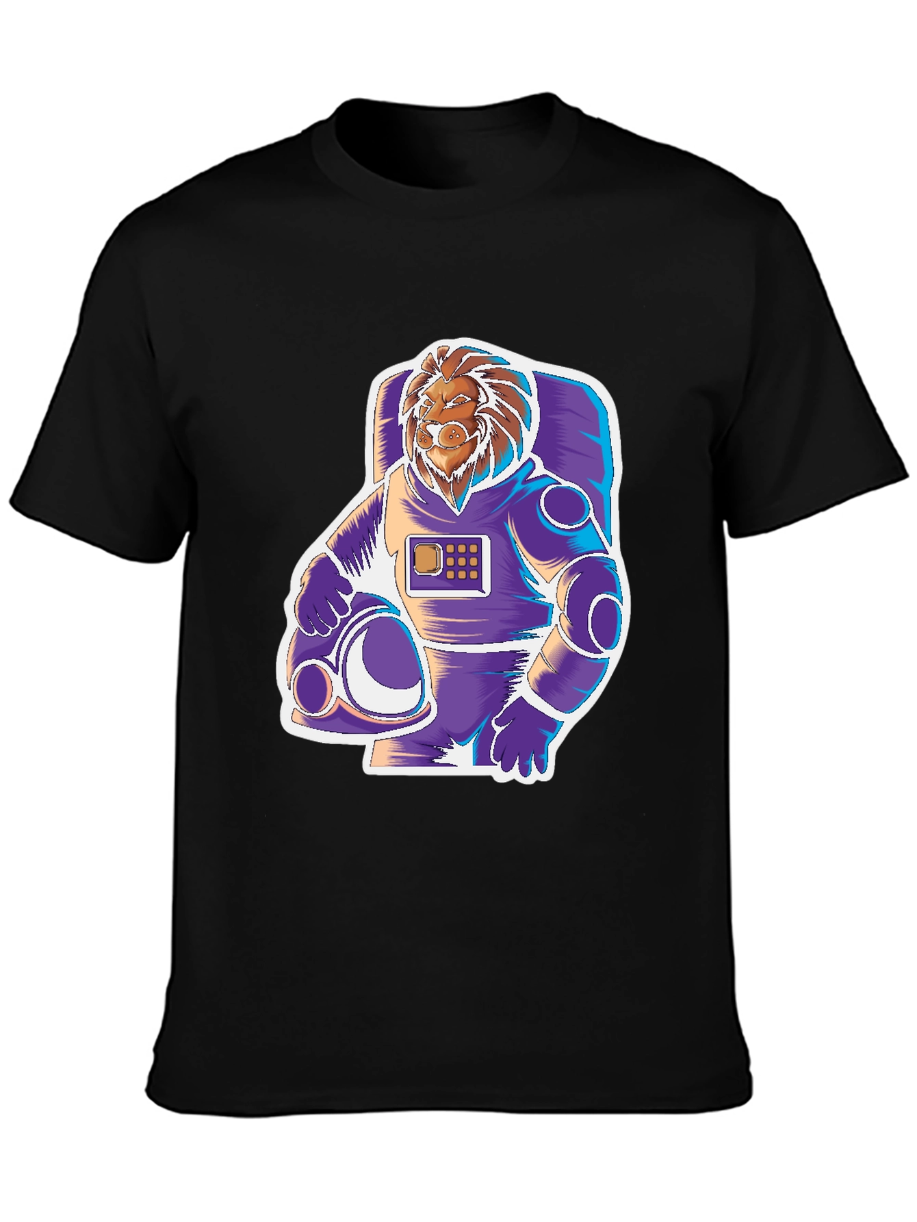 Black Lion Astronaut Graphic Tee - Space Explorer view 3