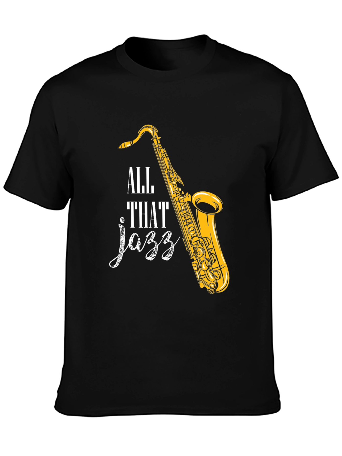 Black All That Jazz Saxophone Graphic T-Shirt view 3