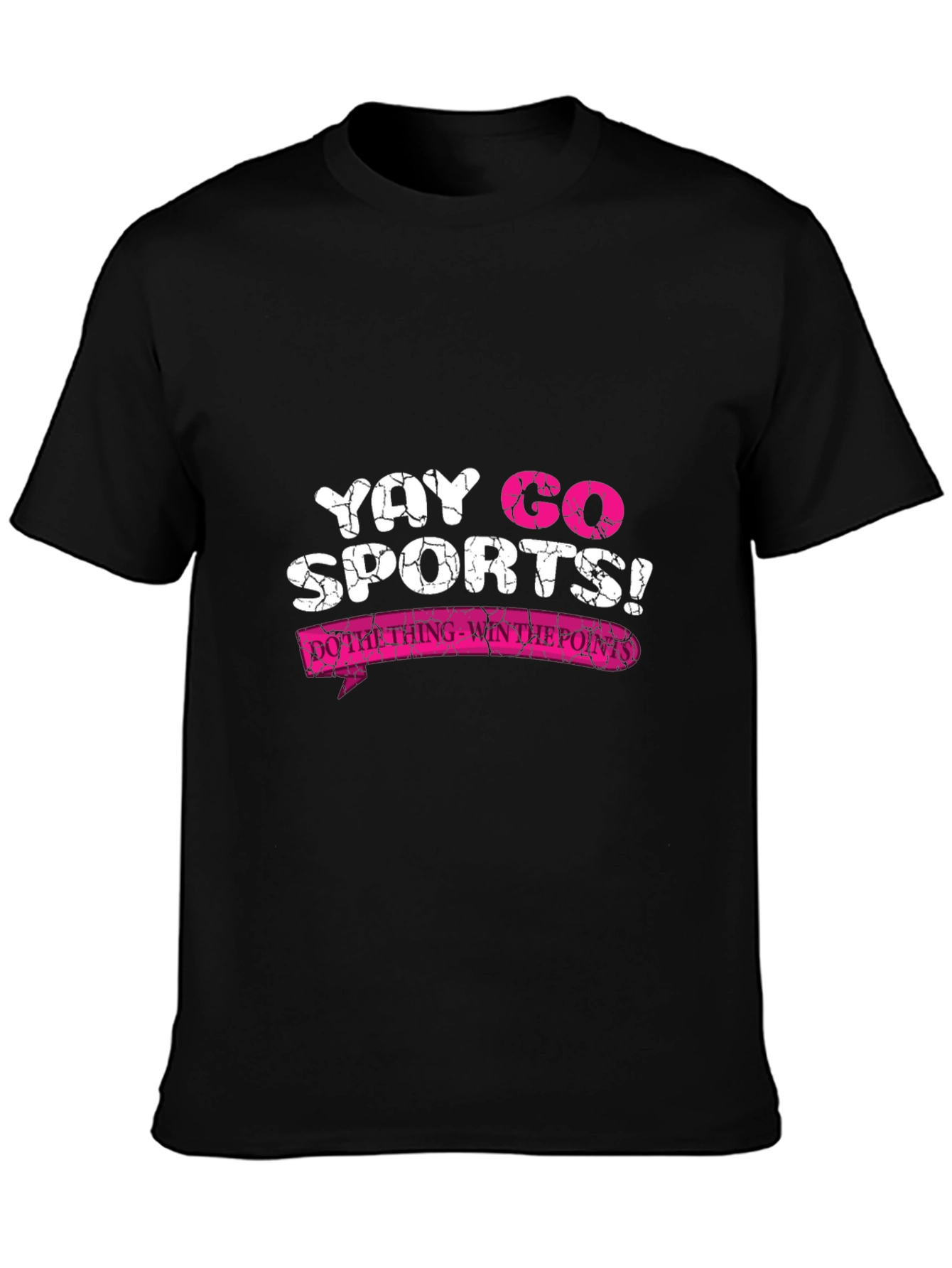 Black Funny Sports T-Shirt - Yay Go Sports! view 3