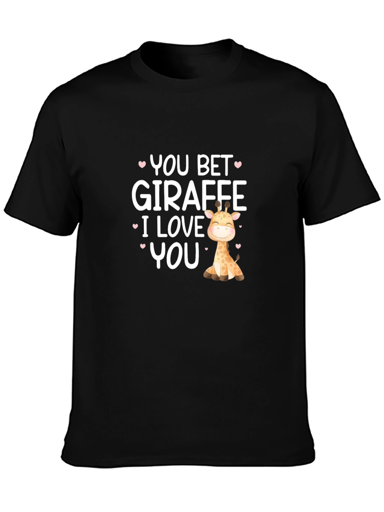 Black You Bet Giraffe I Love You Black T-Shirt view 3