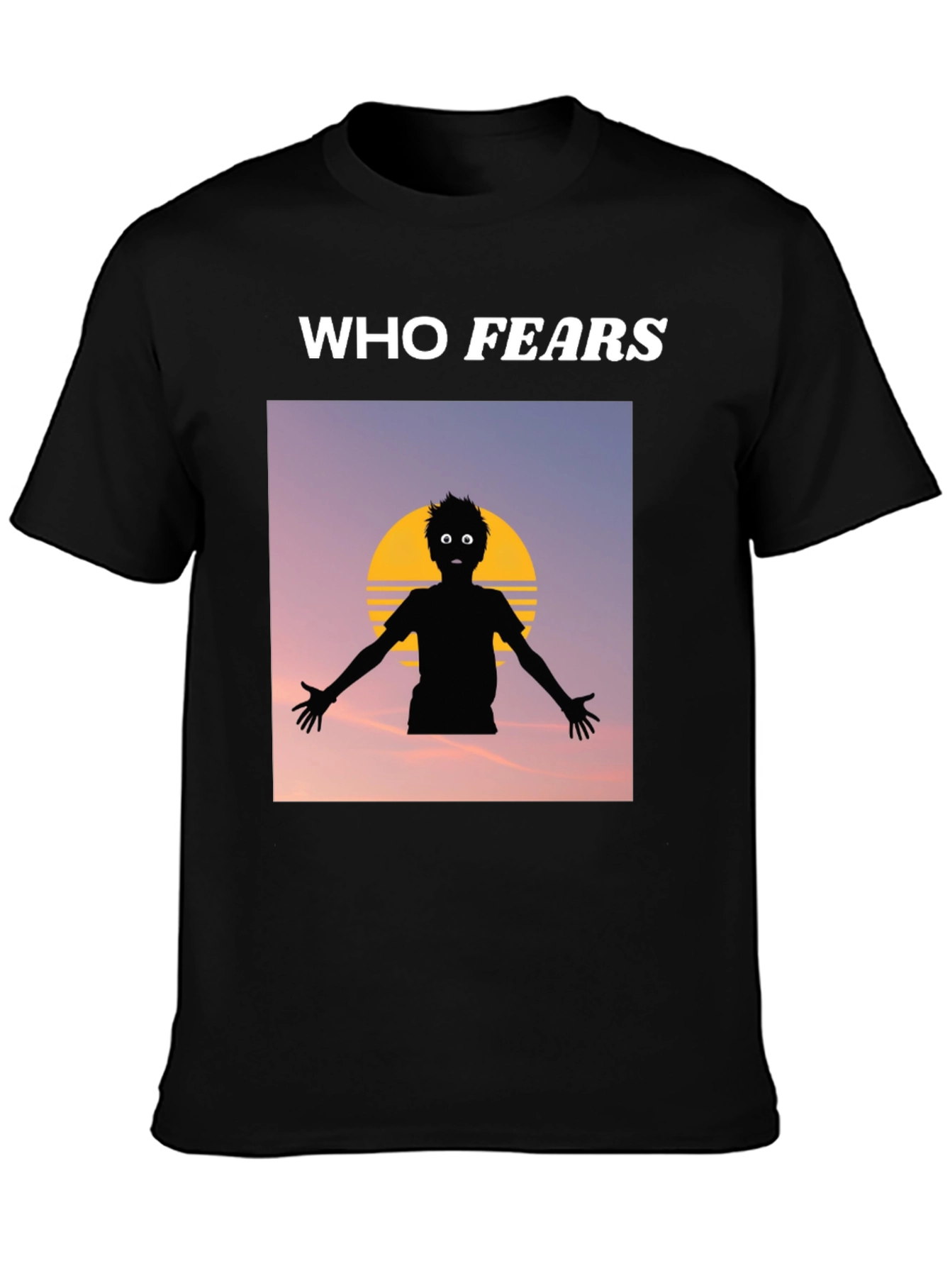 Black Who Fears T-Shirt, Graphic Tee, Cotton Blend view 3