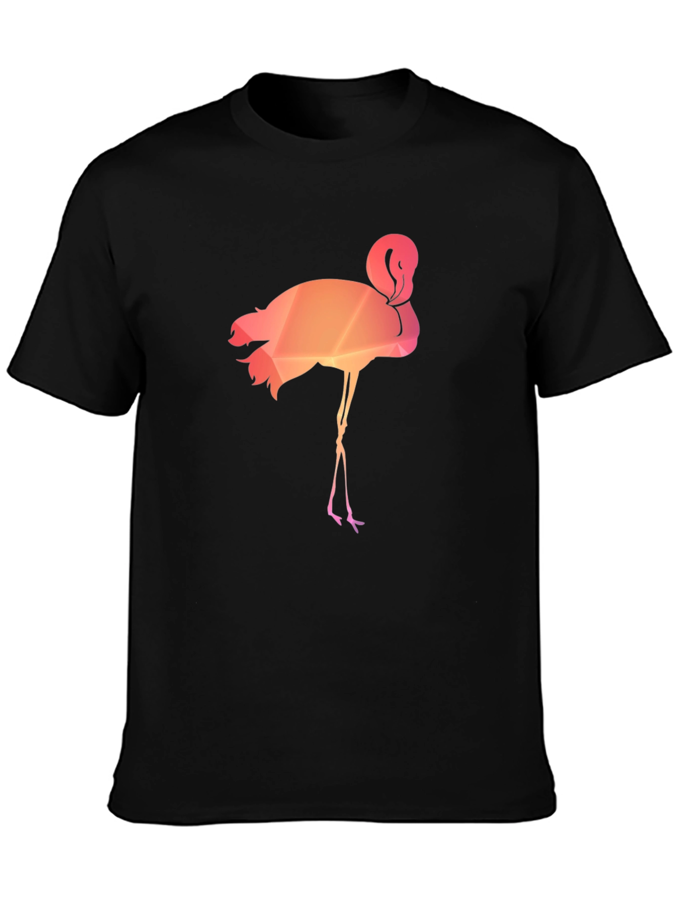 Black Geometric Flamingo Graphic Tee - Stylish Men's T-Shirt view 3