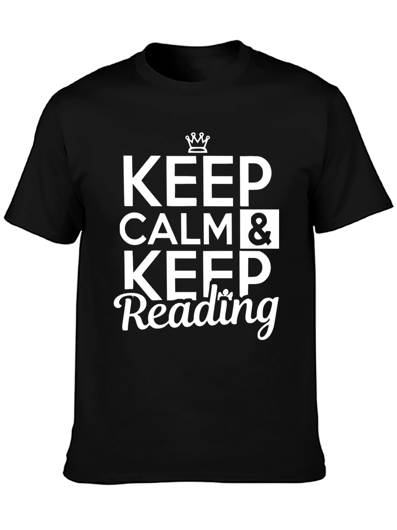 Black Keep Calm and Keep Reading T-Shirt view 3