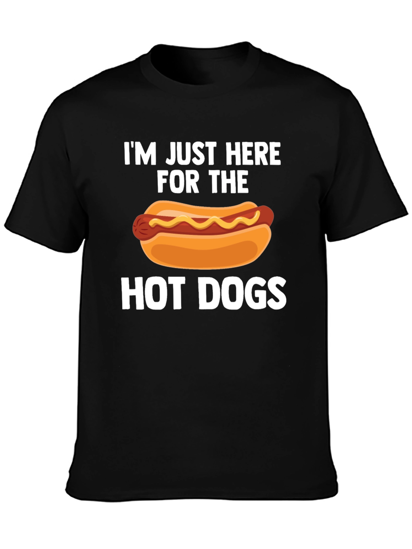 Black Hot Dog Lover T-Shirt - I'm Just Here for The Hot Dogs view 3