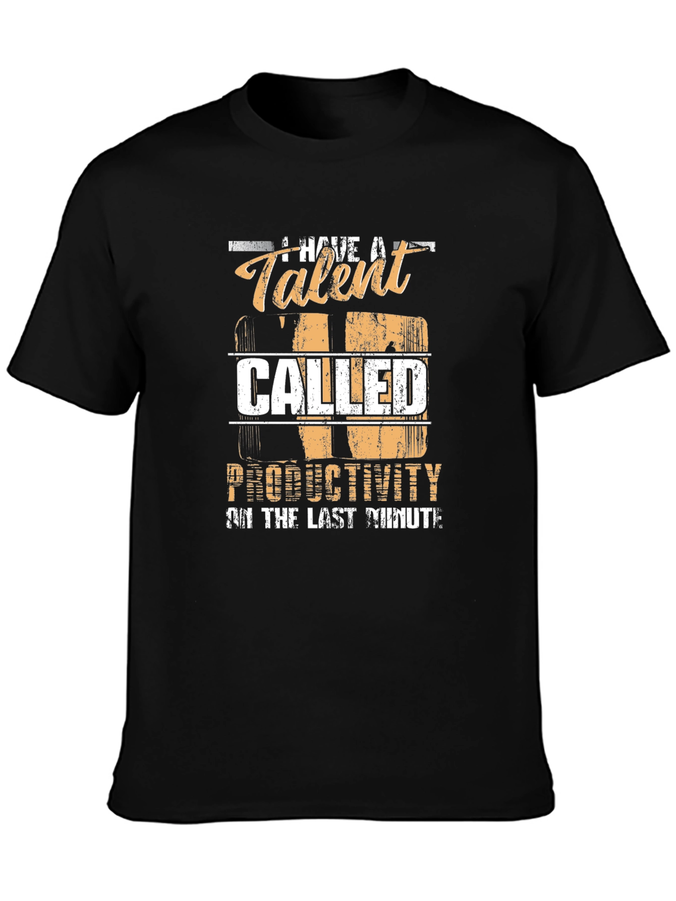 Black Funny Productivity Talent Graphic T-Shirt view 3