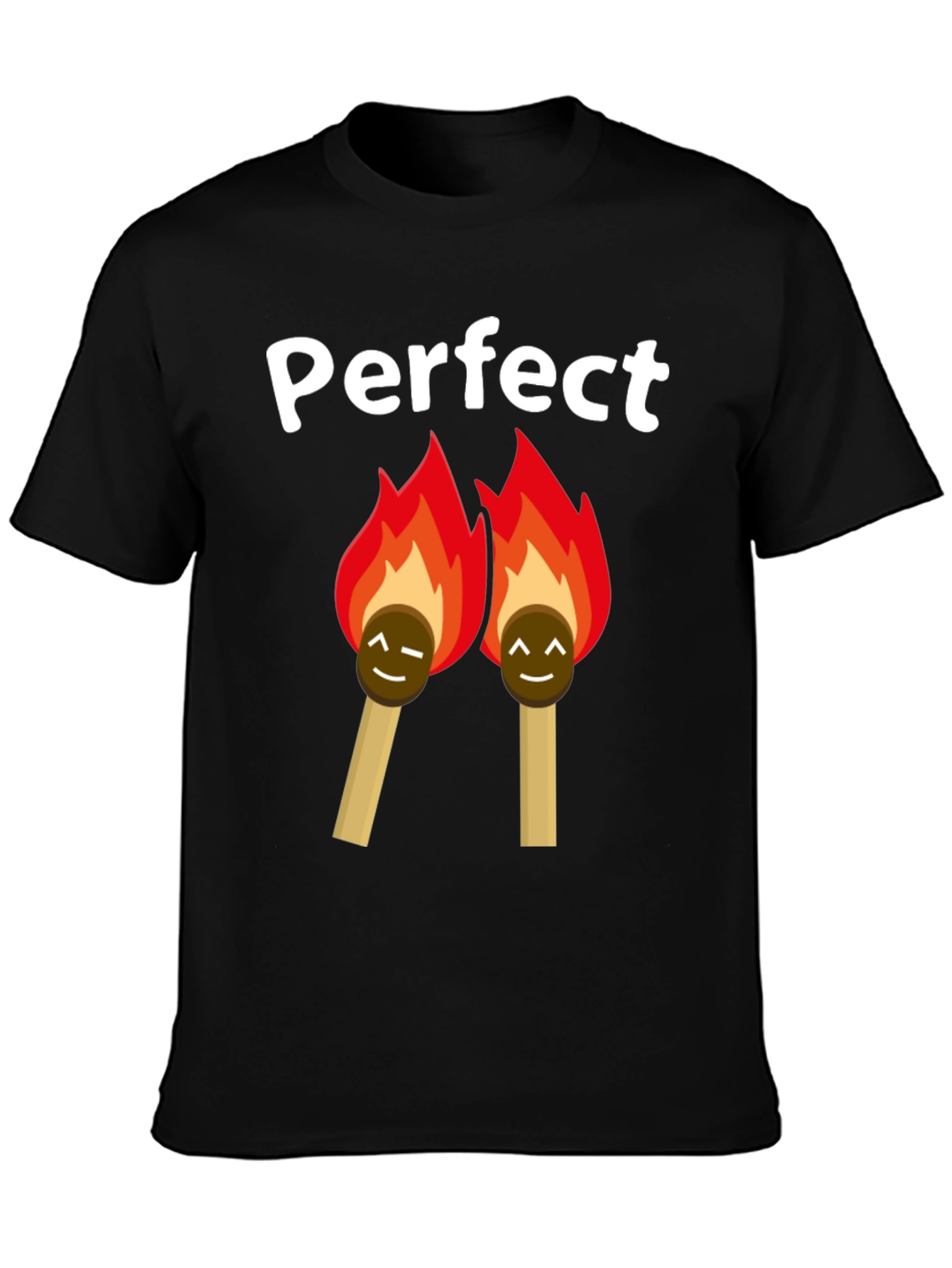 Black Perfect Match T-Shirt - Novelty Graphic Tee view 3