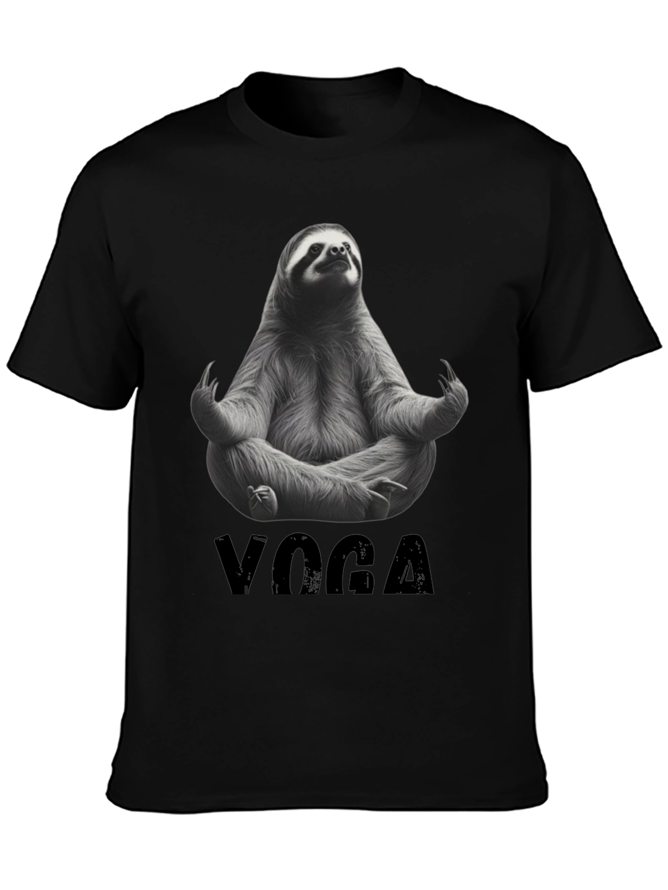 Black Sloth Yoga Graphic Tee - Relax & Unwind view 3