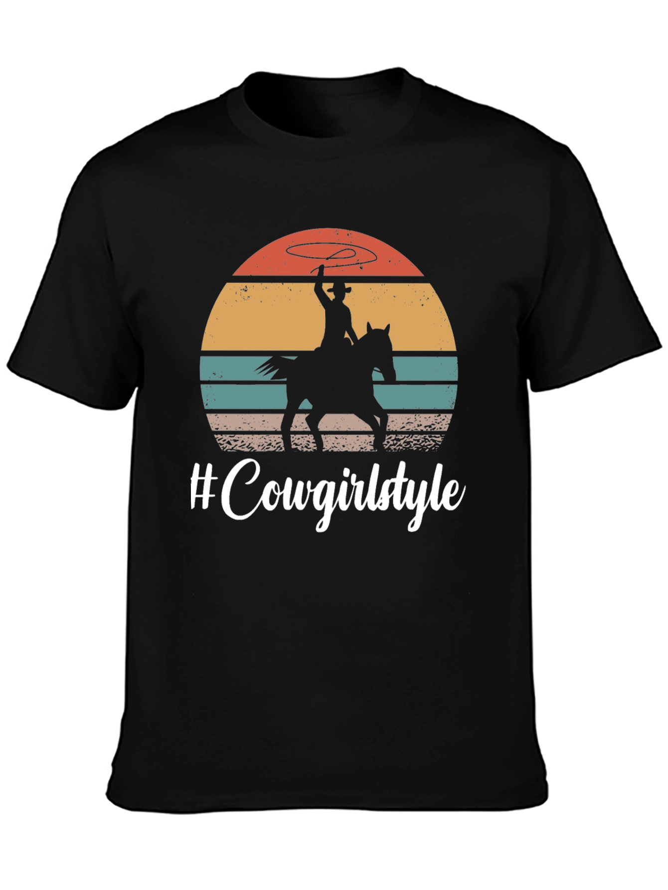 Black Cowgirl Style Graphic T-Shirt view 3