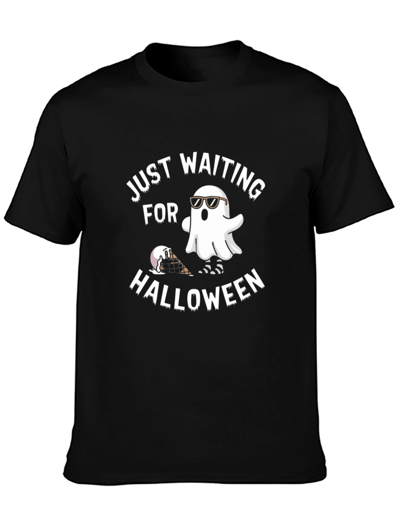 Black Halloween Ghost T-Shirt view 3