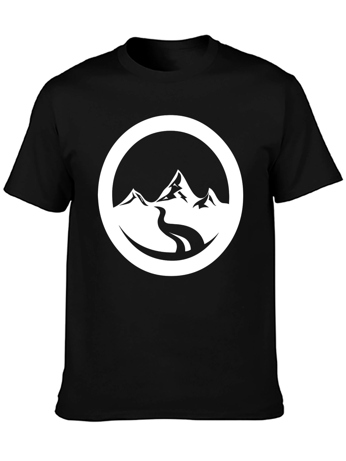 Black Mountain River Graphic Black T-Shirt view 3