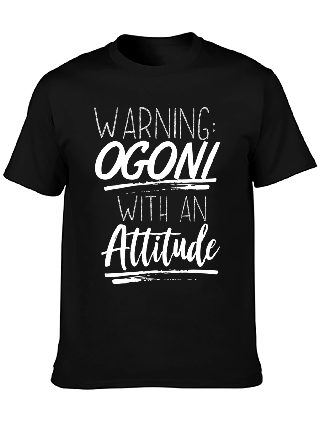 Black Warning: Ogoni With An Attitude Black T-Shirt view 3