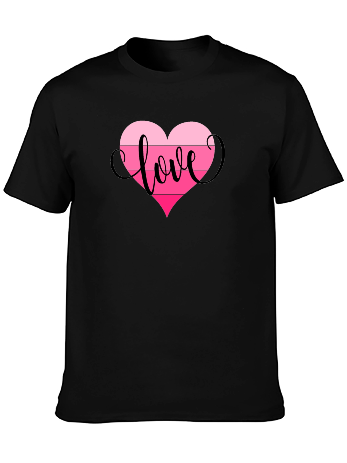 Black Love Heart Graphic Tee - Black view 3