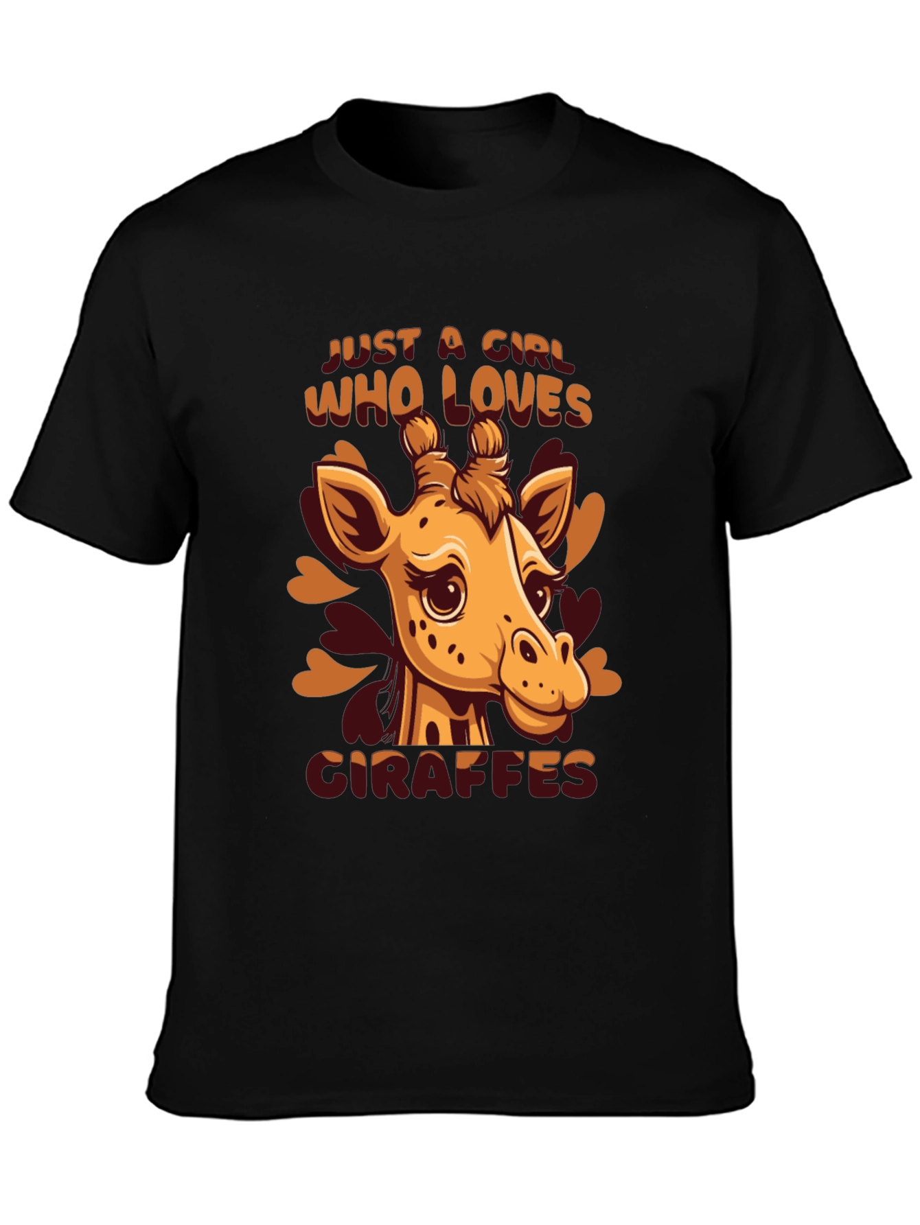 Black Giraffe Lover T-Shirt - Cute Animal Graphic Tee view 3