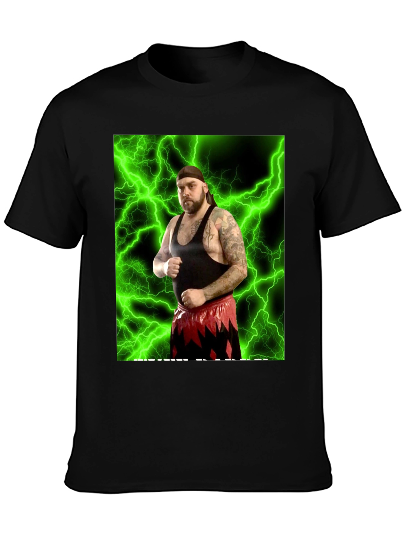 Black Wrestler Graphic Black T-Shirt view 3