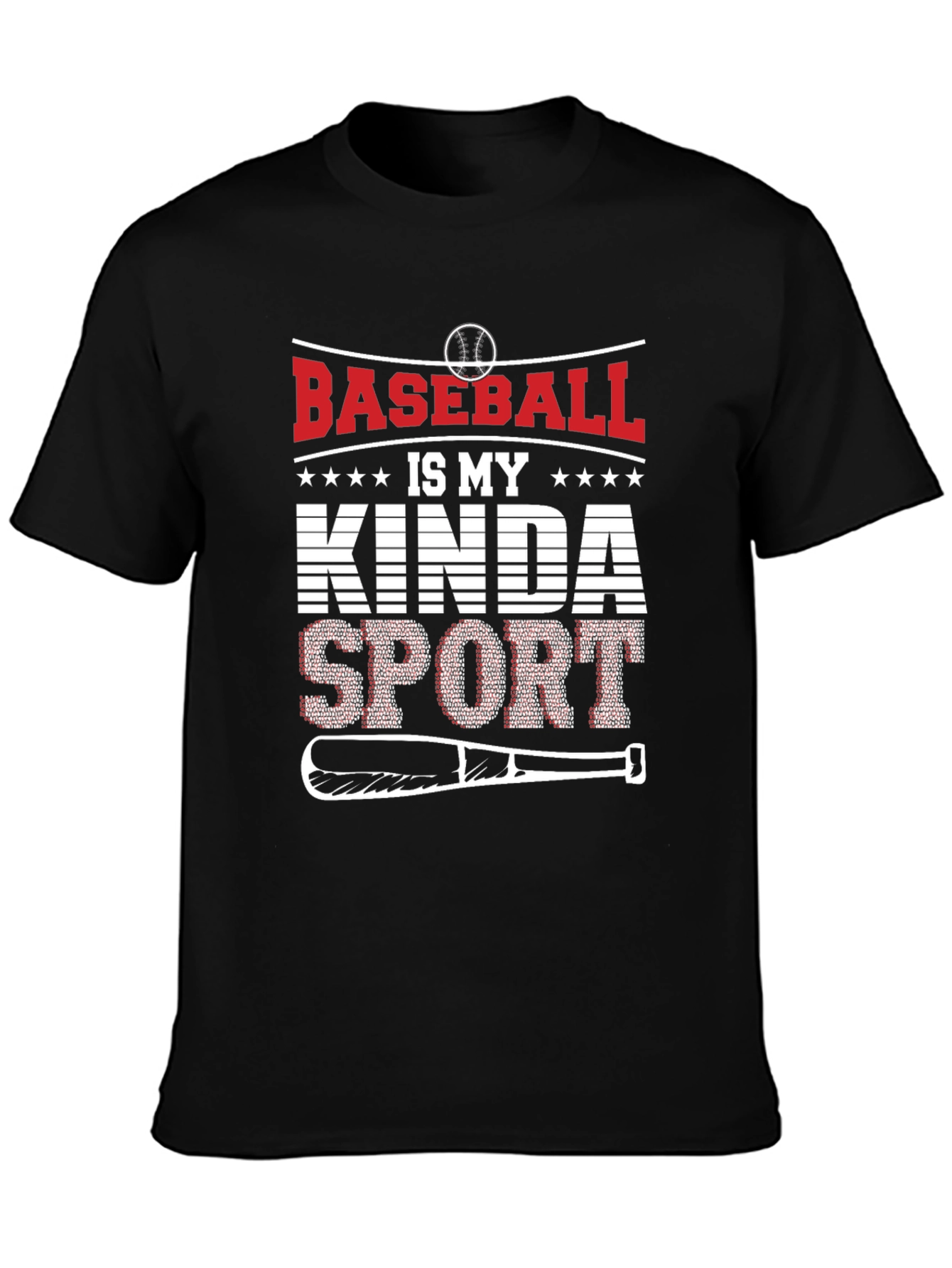 Black Baseball Is My Kinda Sport Graphic T-Shirt view 3