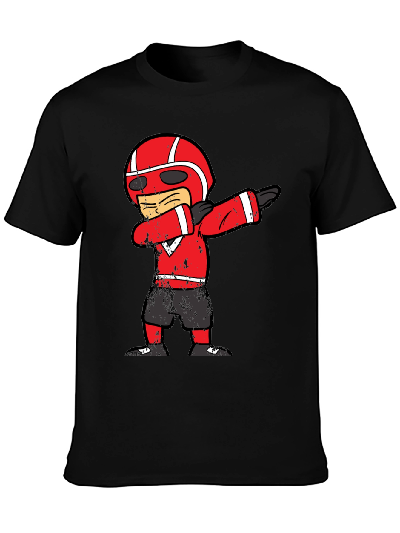 Black Dabbing Football Player T-Shirt view 3