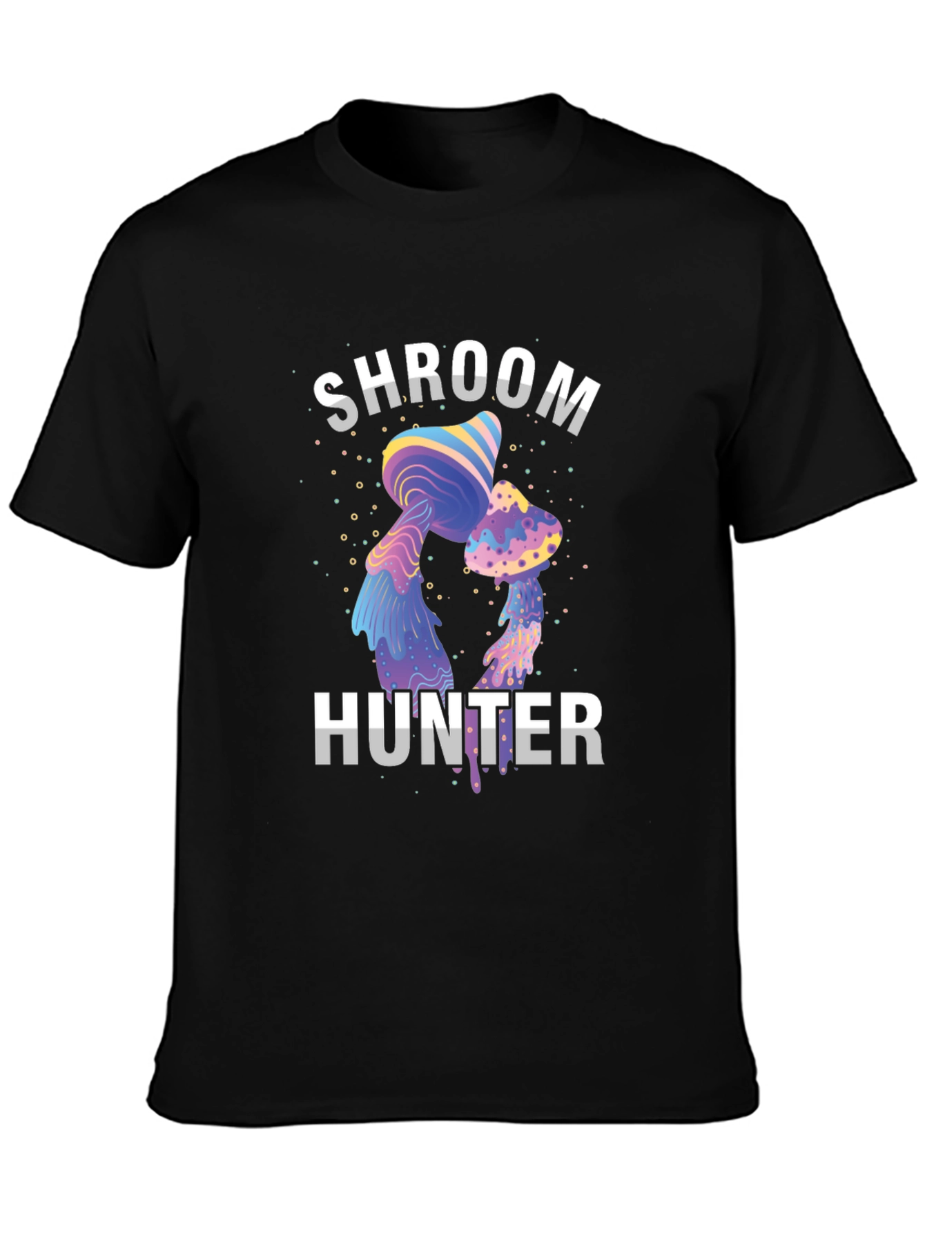 Black Shroom Hunter Tee - Unique Graphic Print T-Shirt view 3