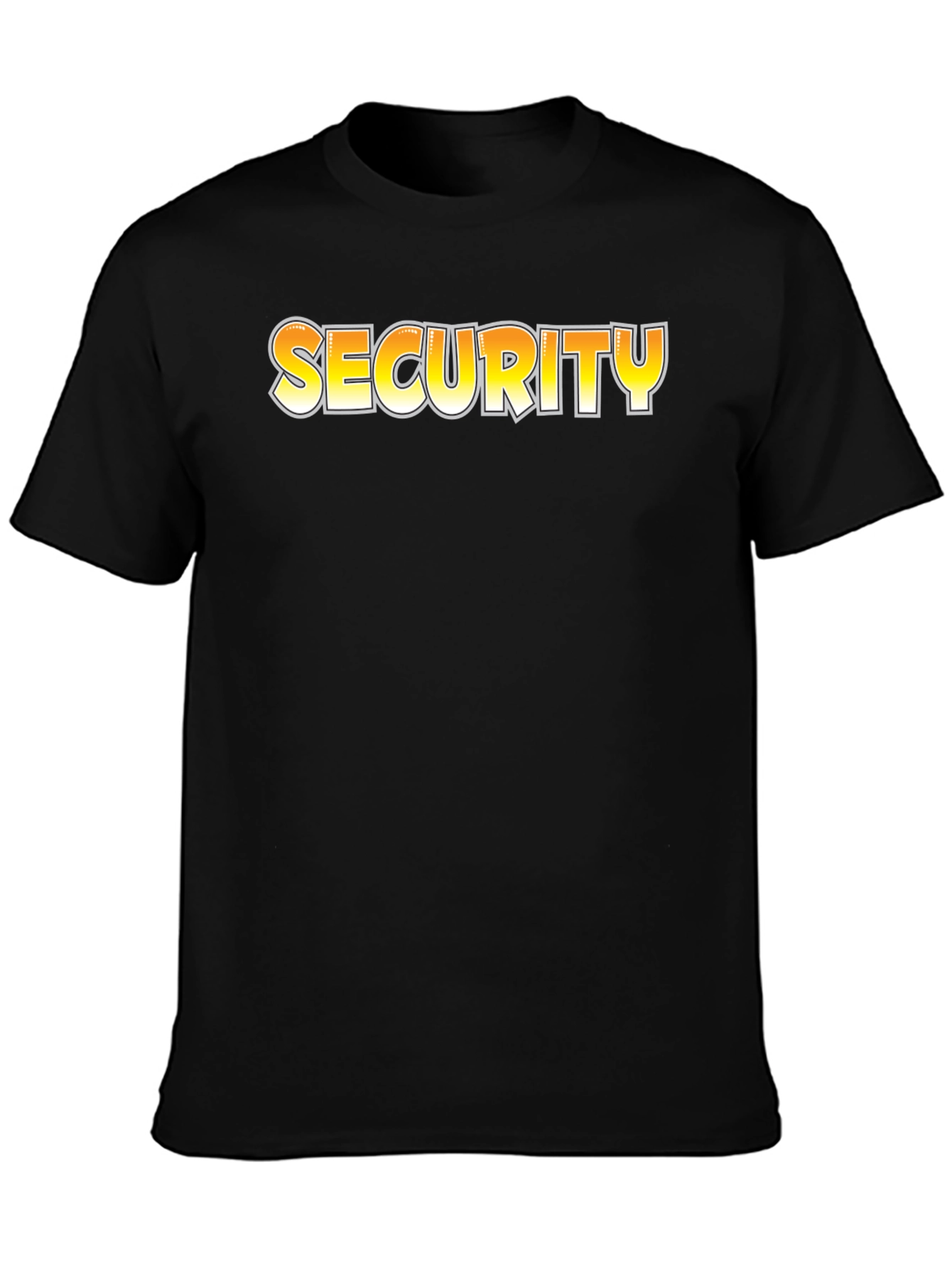 Black Security Graphic Tee - Men's Black Crew Neck T-Shirt view 3