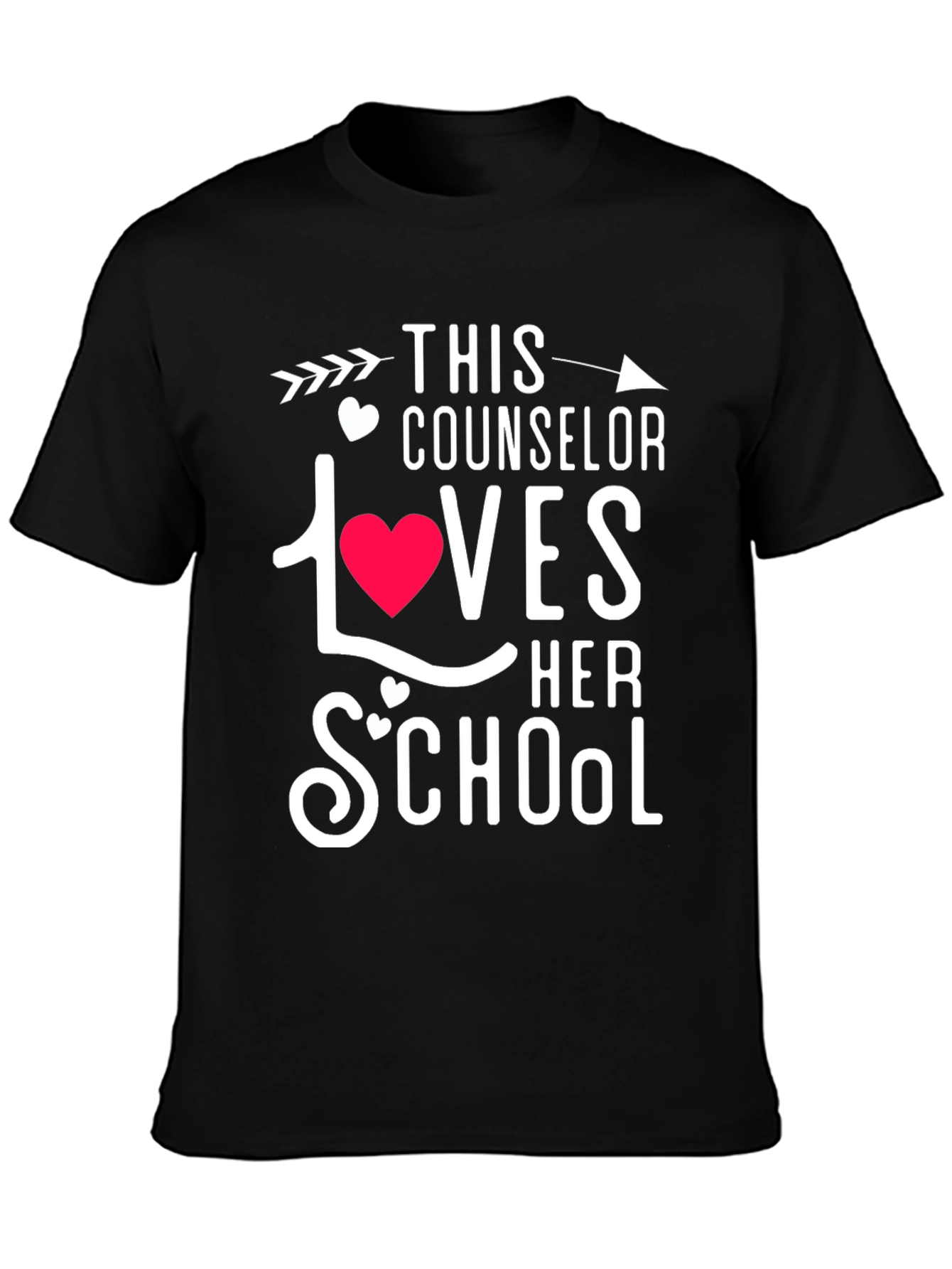 Black Counselor Loves School T-Shirt view 3