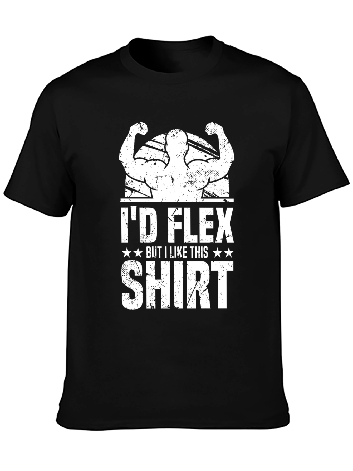 Black I'd Flex But I Like This Shirt Graphic Tee view 3