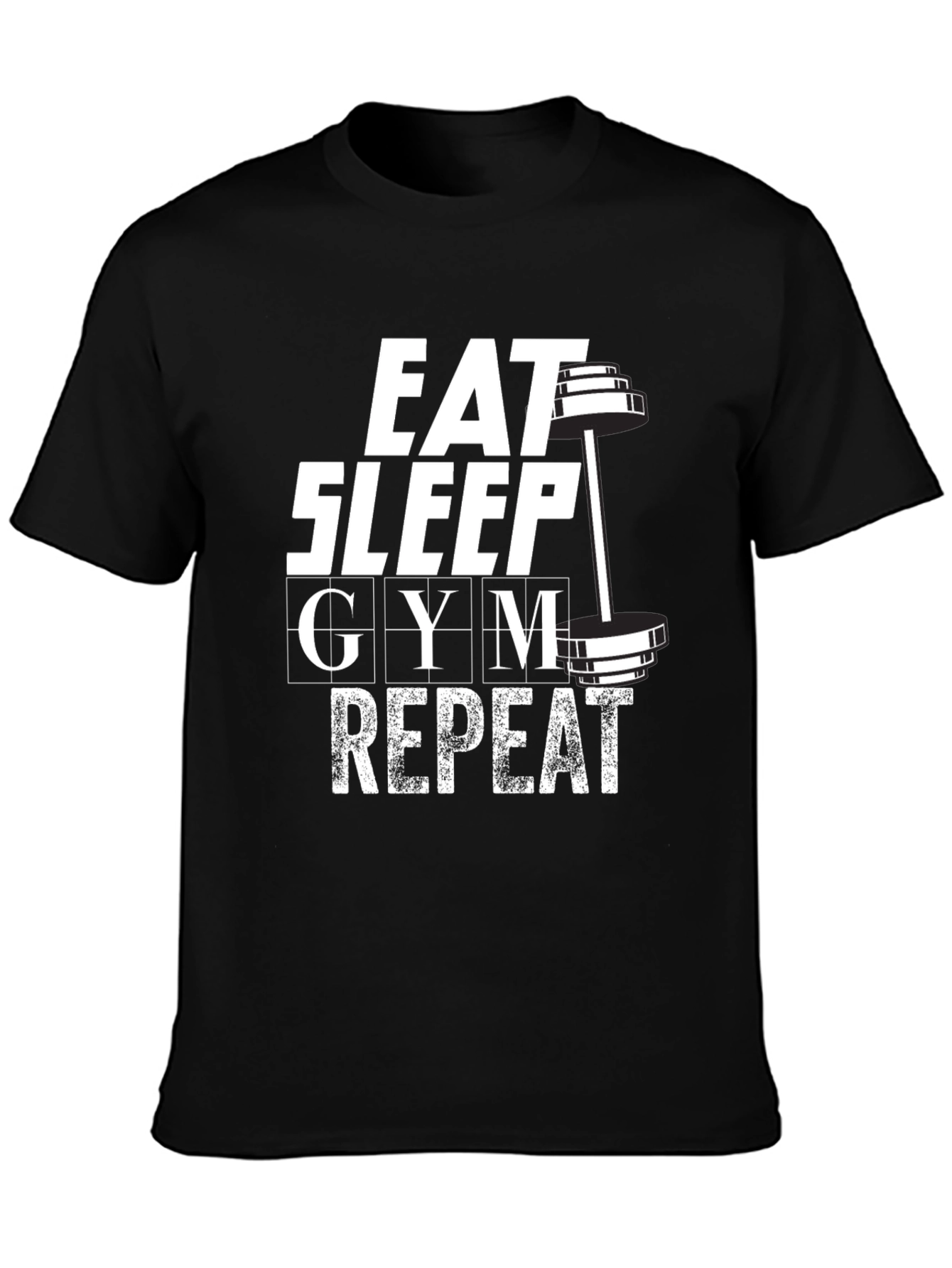 Black Eat Sleep Gym Repeat Graphic T-Shirt - Black view 3