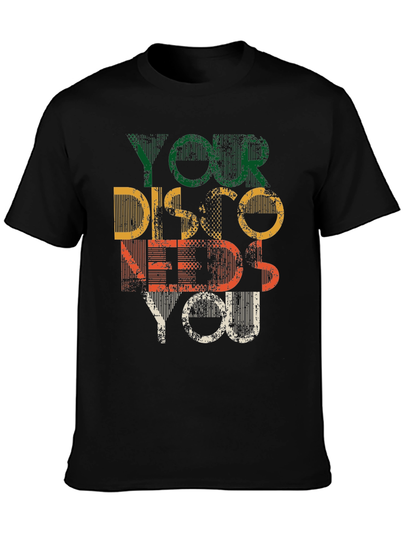Black Retro Disco Needs You Graphic T-Shirt view 3