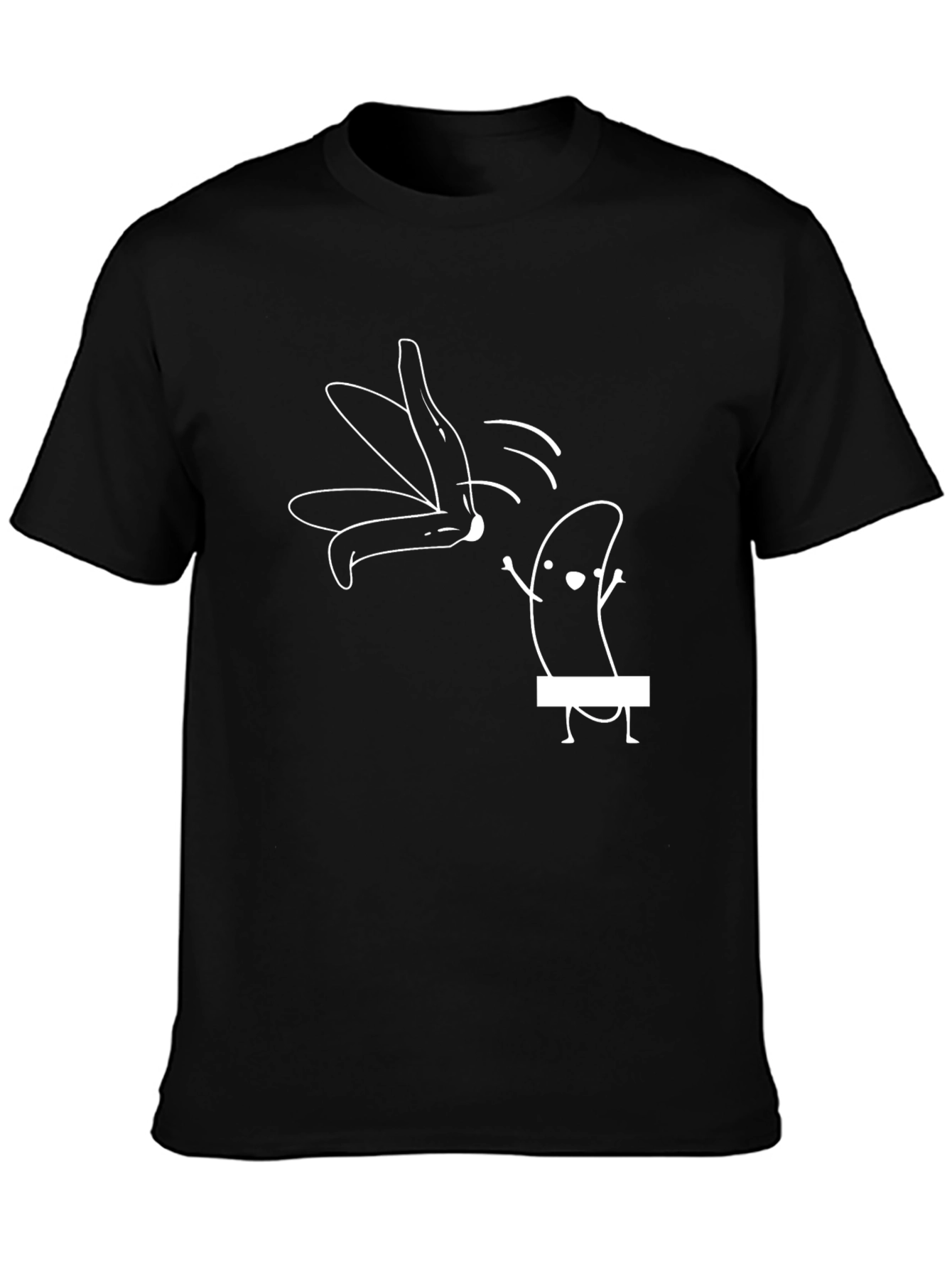 Black Funny Graphic Tee - Banana Stripper T-Shirt view 3