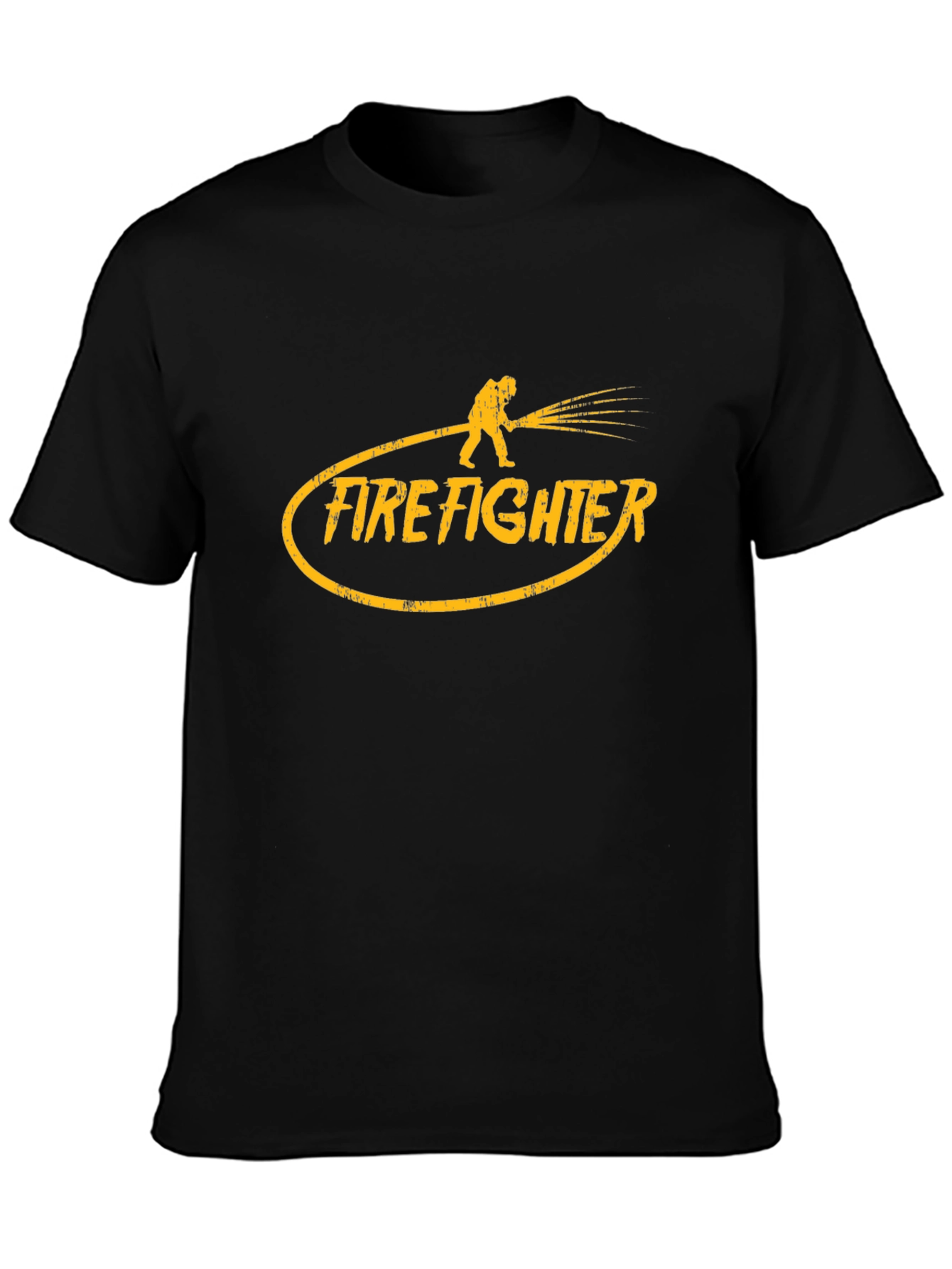 Firefighter Graphic T-Shirt - Black Cotton Tee - 3