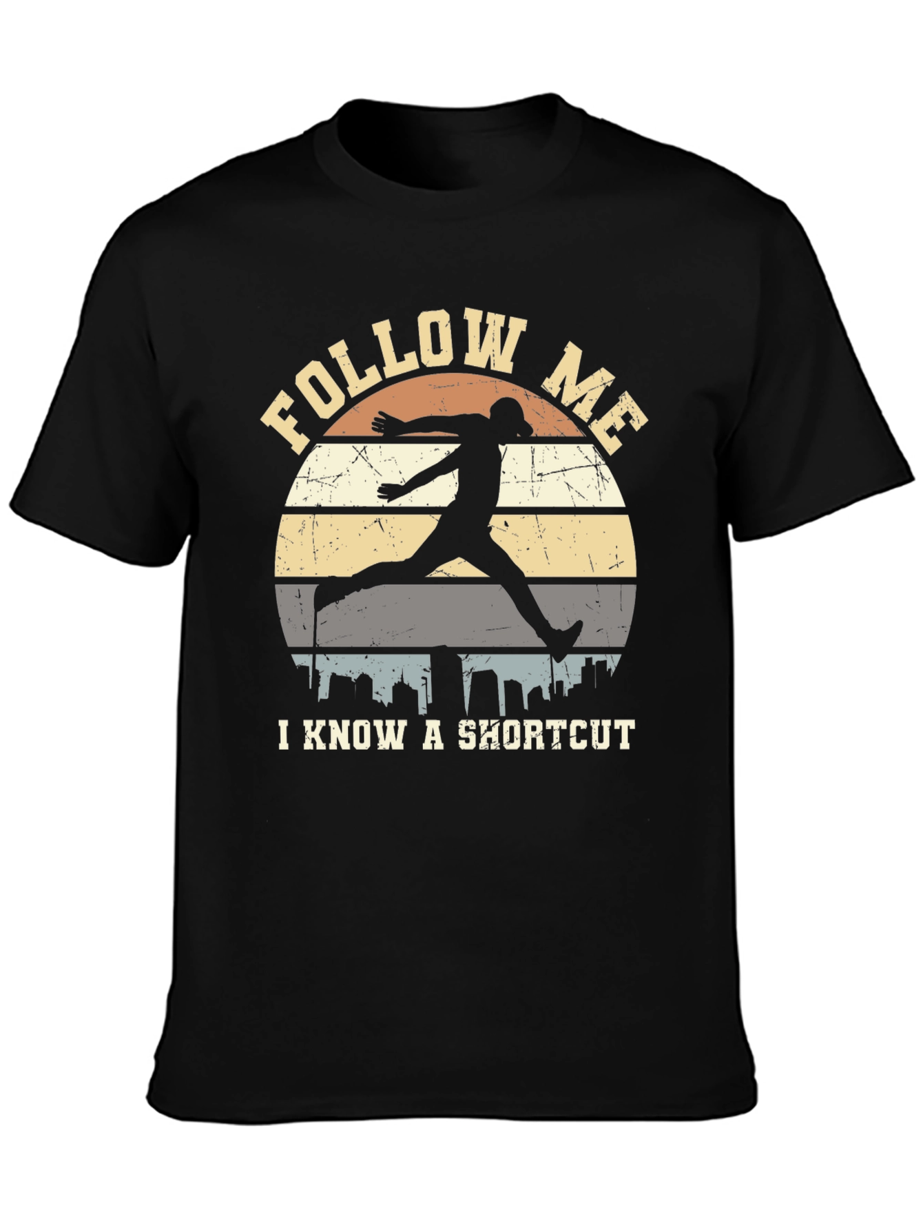 Black Follow Me Shortcut Graphic Tee view 3