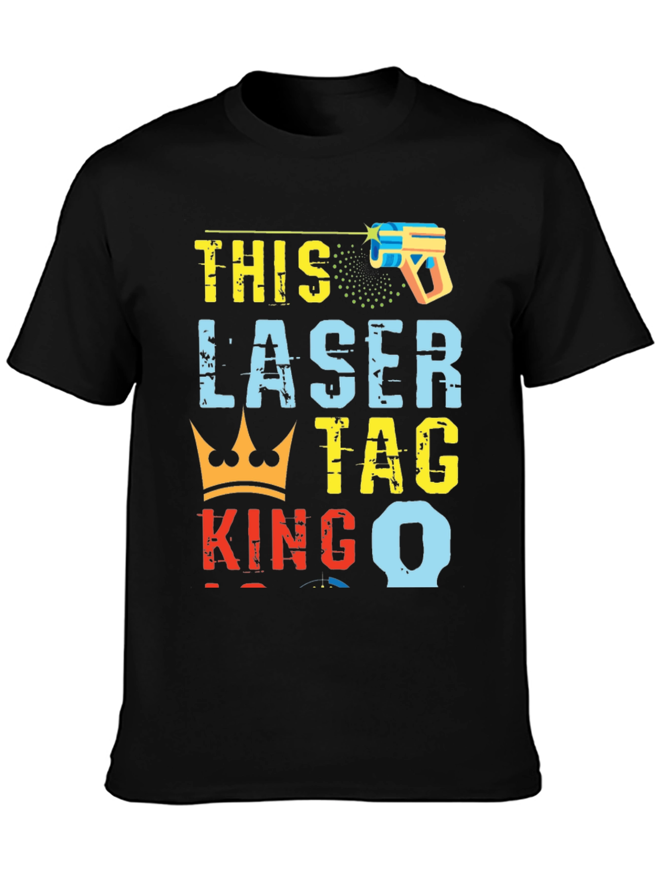 Black Laser Tag King T-Shirt - Unique Graphic Tee view 3