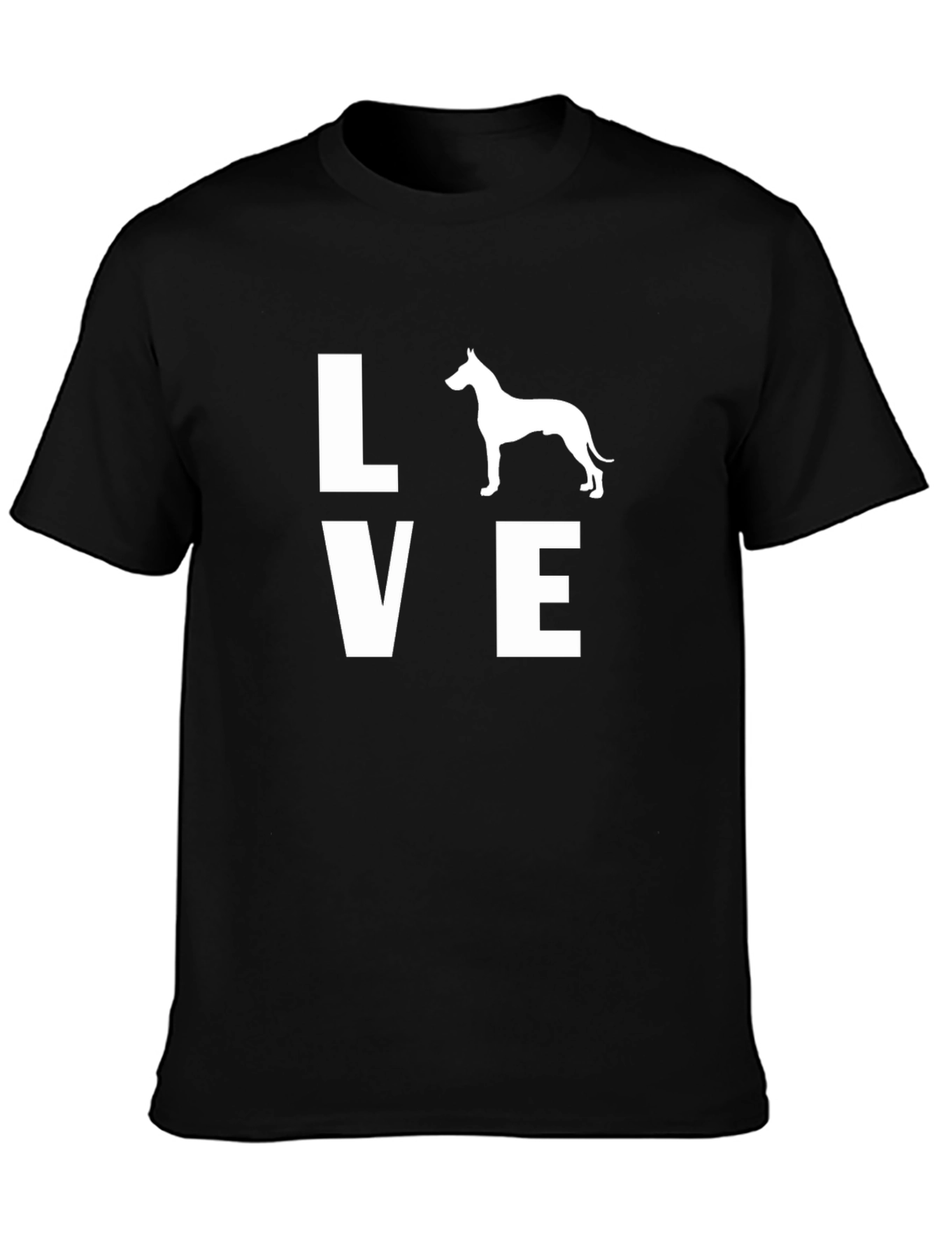 Black Love Dog T-Shirt - Unisex Black Tee view 3