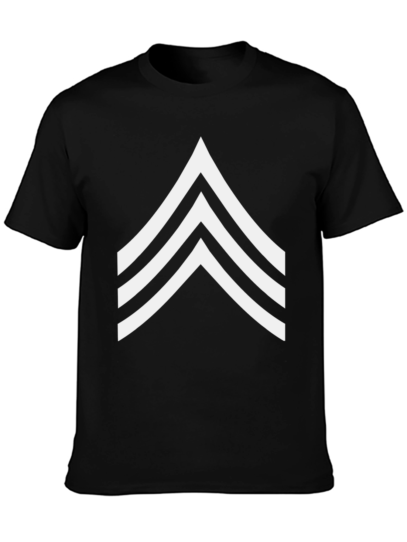 Black Sergeant Stripes Graphic Tee - Military Style Shirt view 3