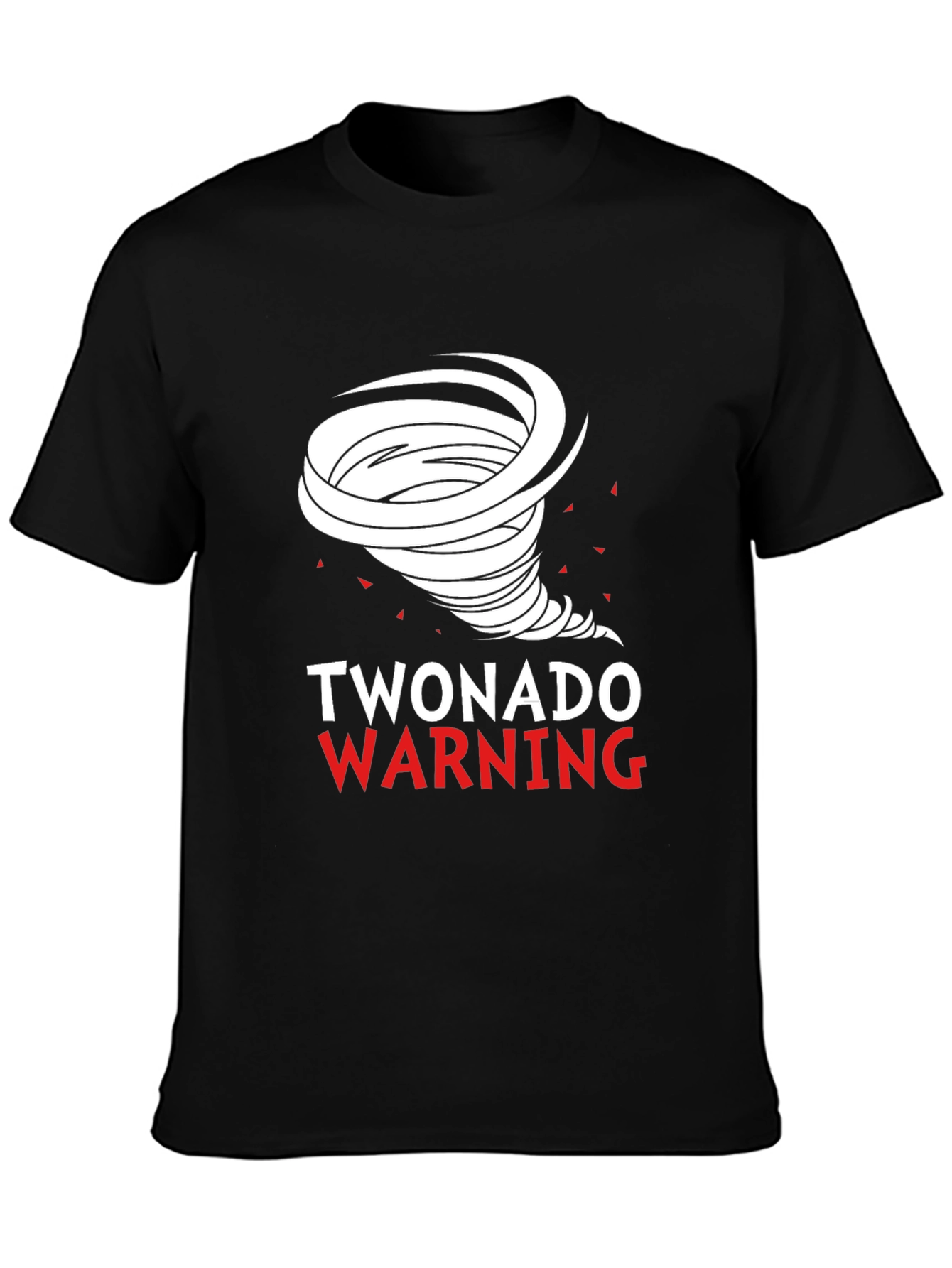 Black Twonado Warning Novelty Graphic T-Shirt view 3