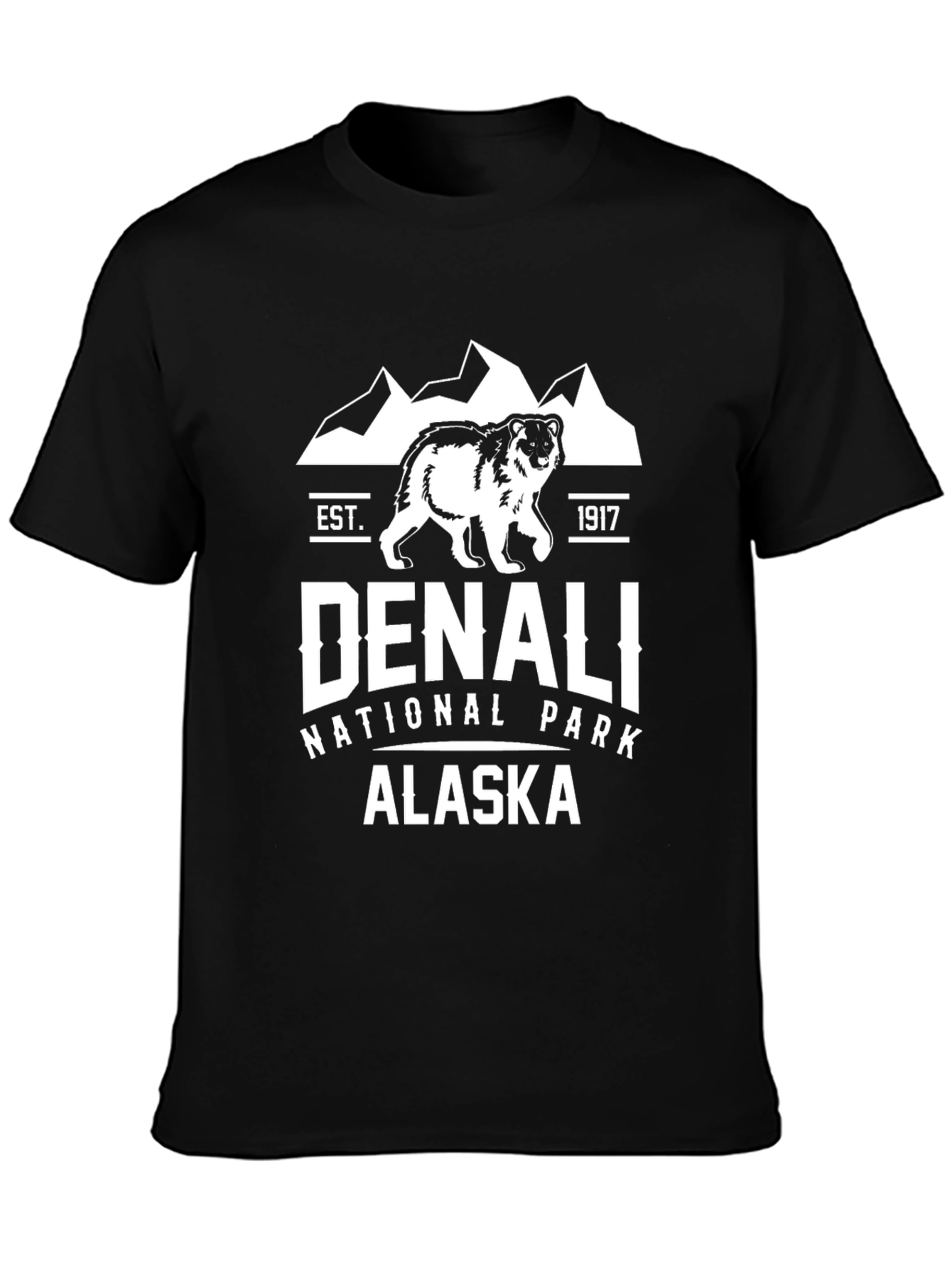 Black Denali National Park T-Shirt view 3