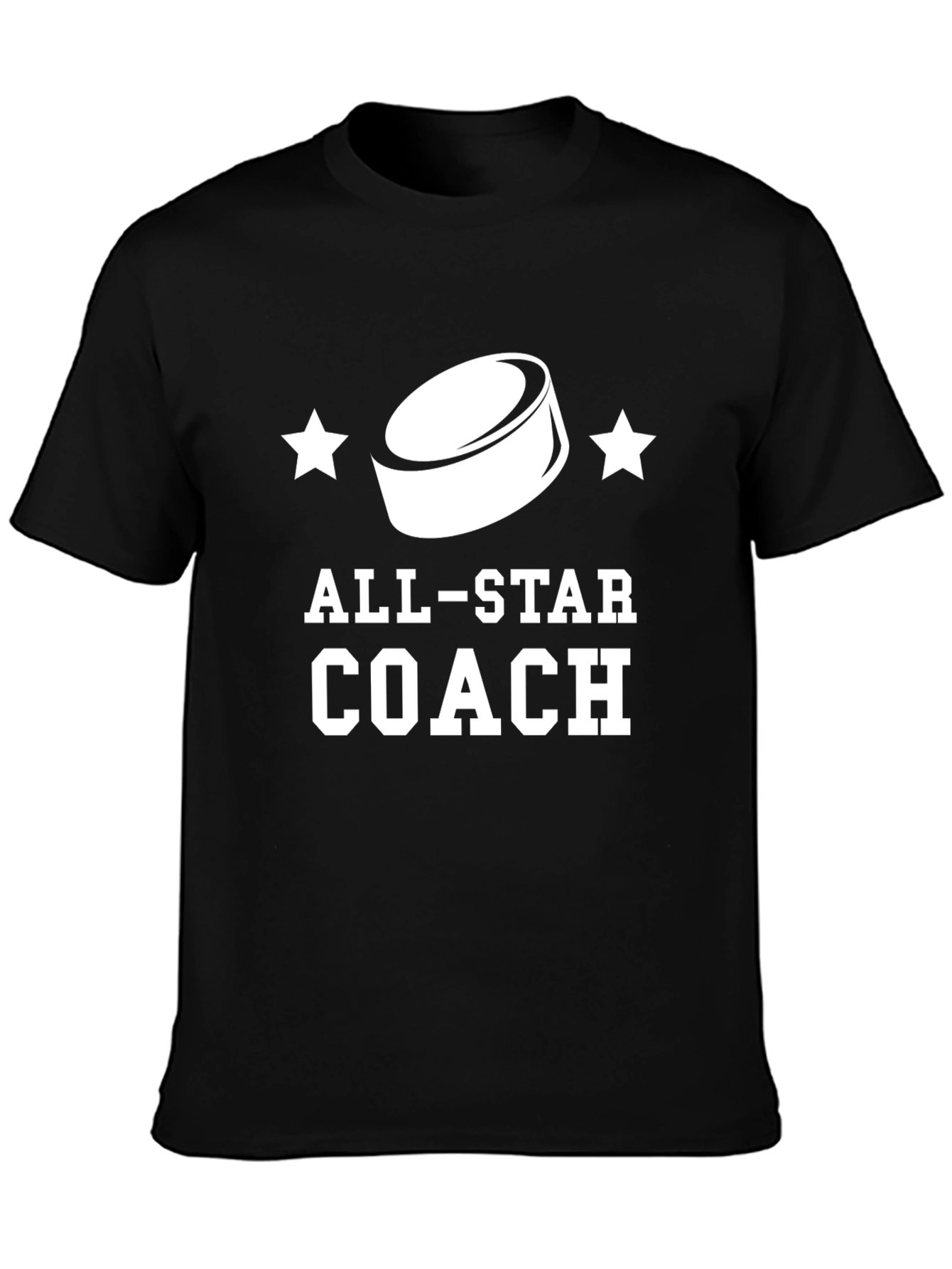 Black All-Star Hockey Coach Black T-Shirt view 3