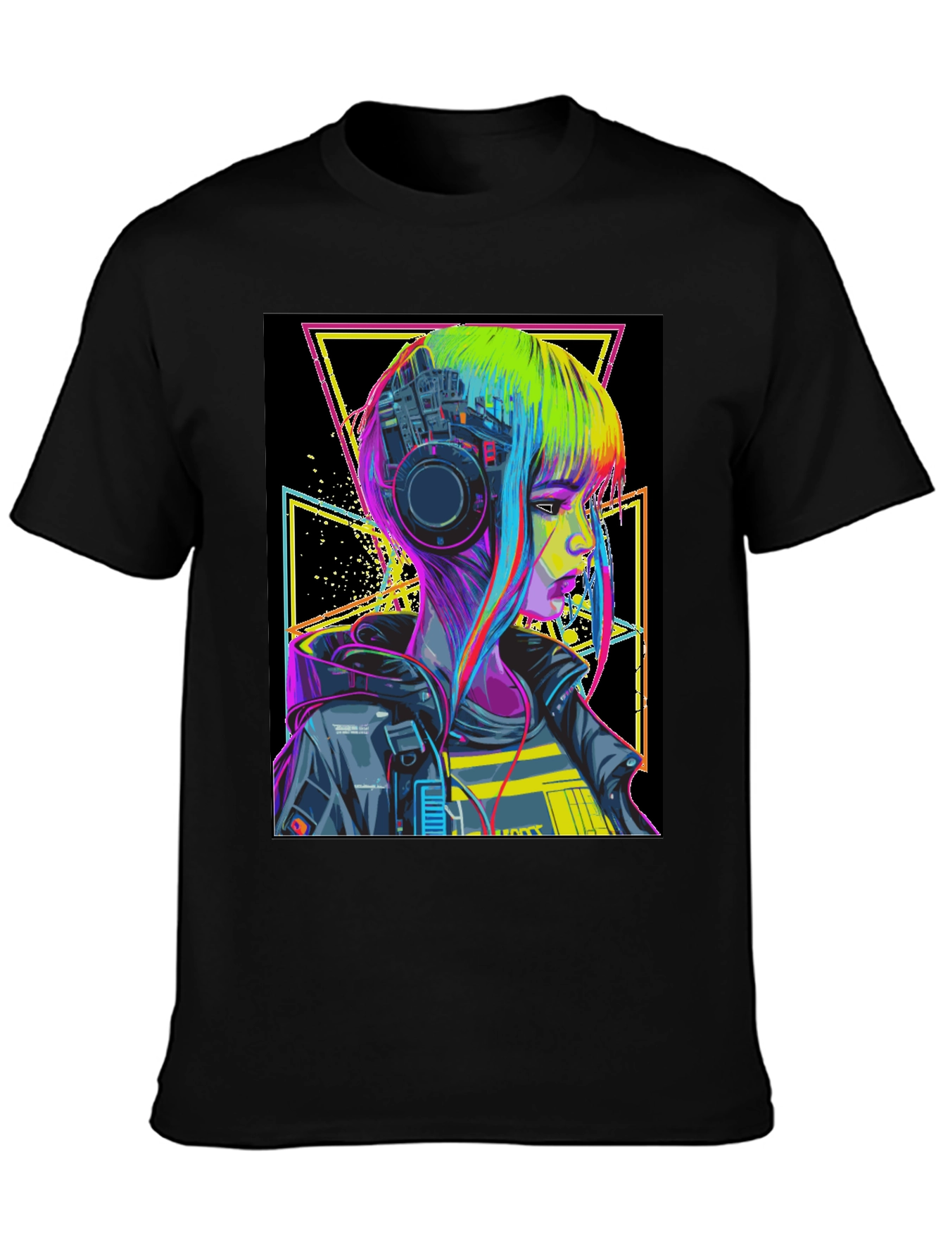 Black Cyberpunk Style T-Shirt - Edgy Techwear view 3