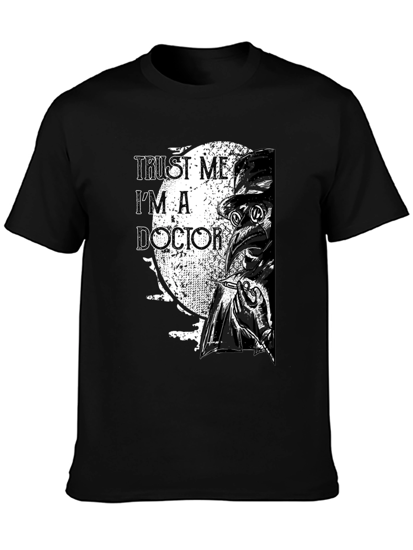 Black Trust Me I'm A Doctor Plague Doctor T-Shirt  view 3