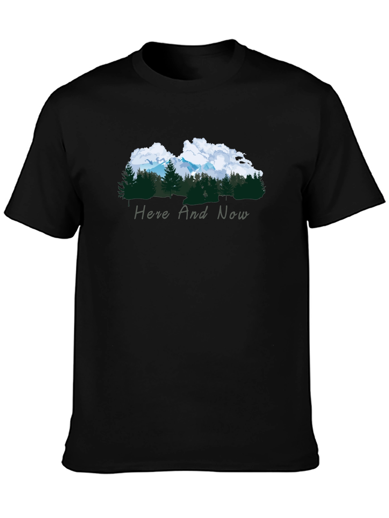 Black Nature Inspired Black Tee - Here and Now view 3