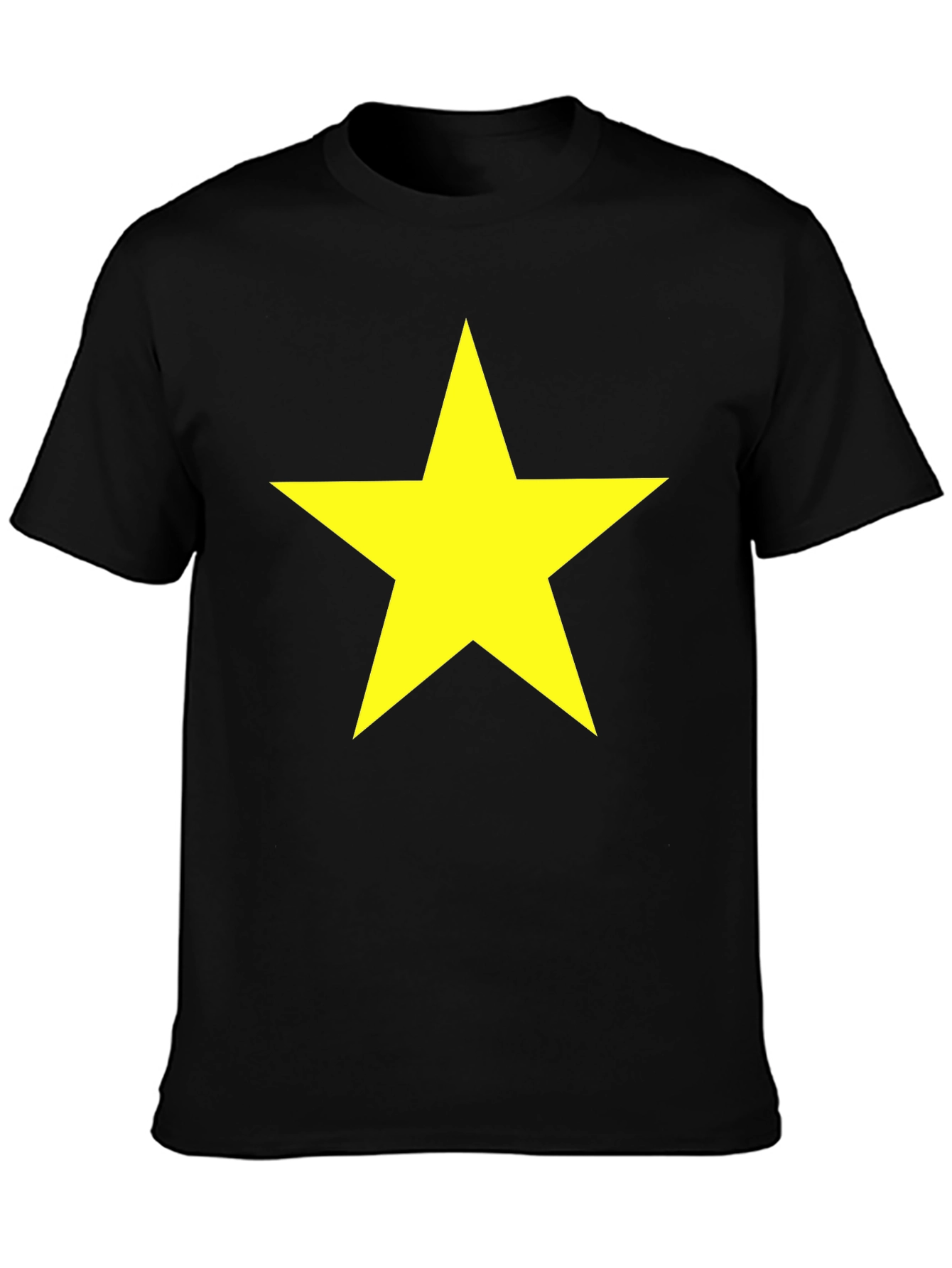Black Bold Star Graphic Tee - Classic Crew Neck T-Shirt view 3