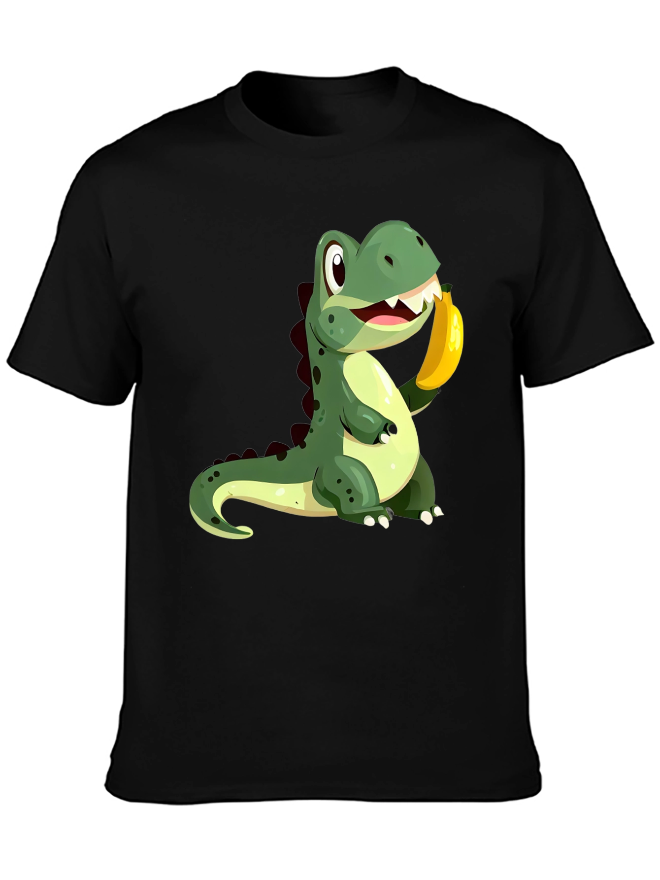Black Dino Banana Black T-Shirt view 3