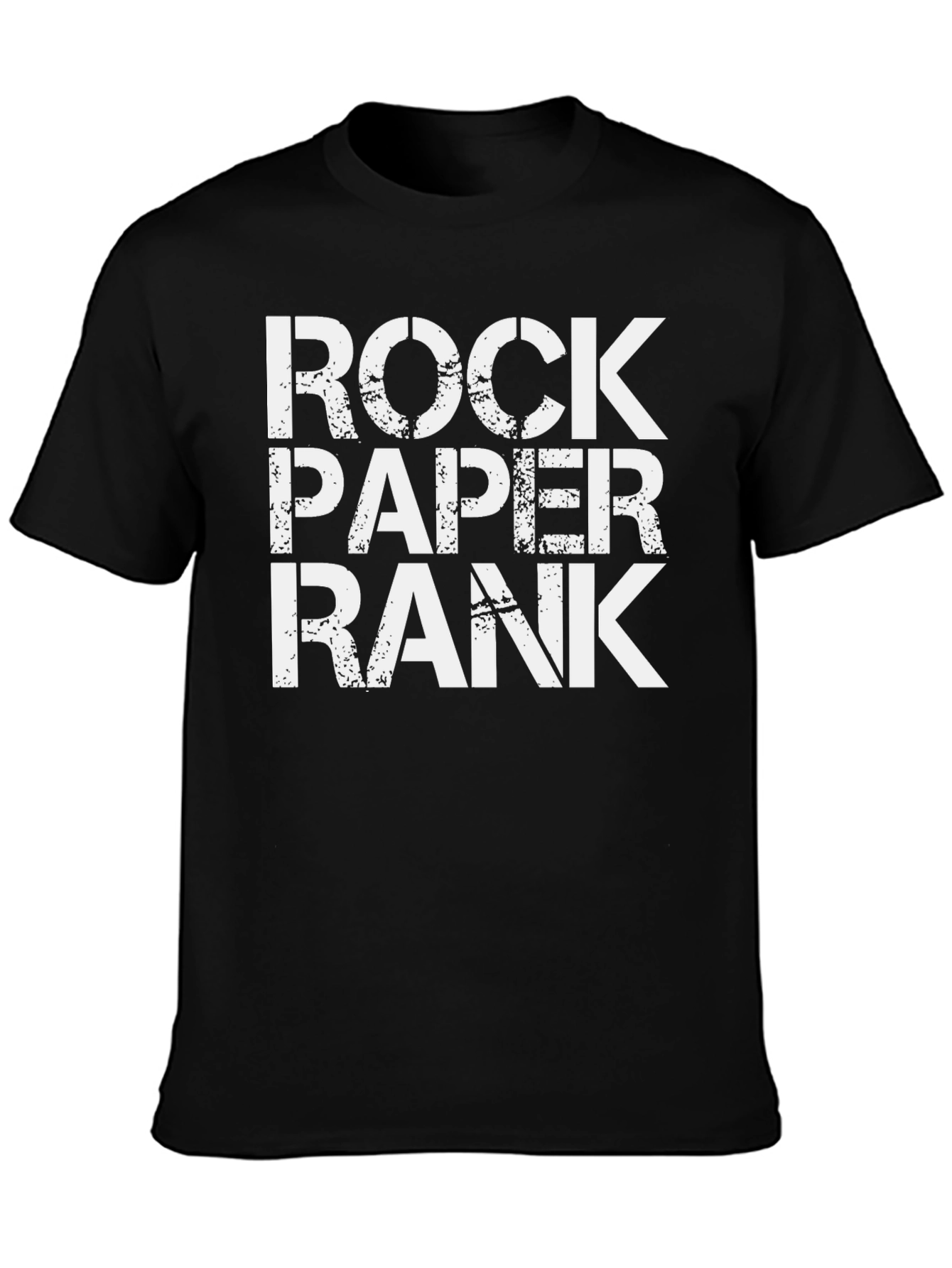 Black Rock Paper Rank Men's Black Graphic Tee view 3