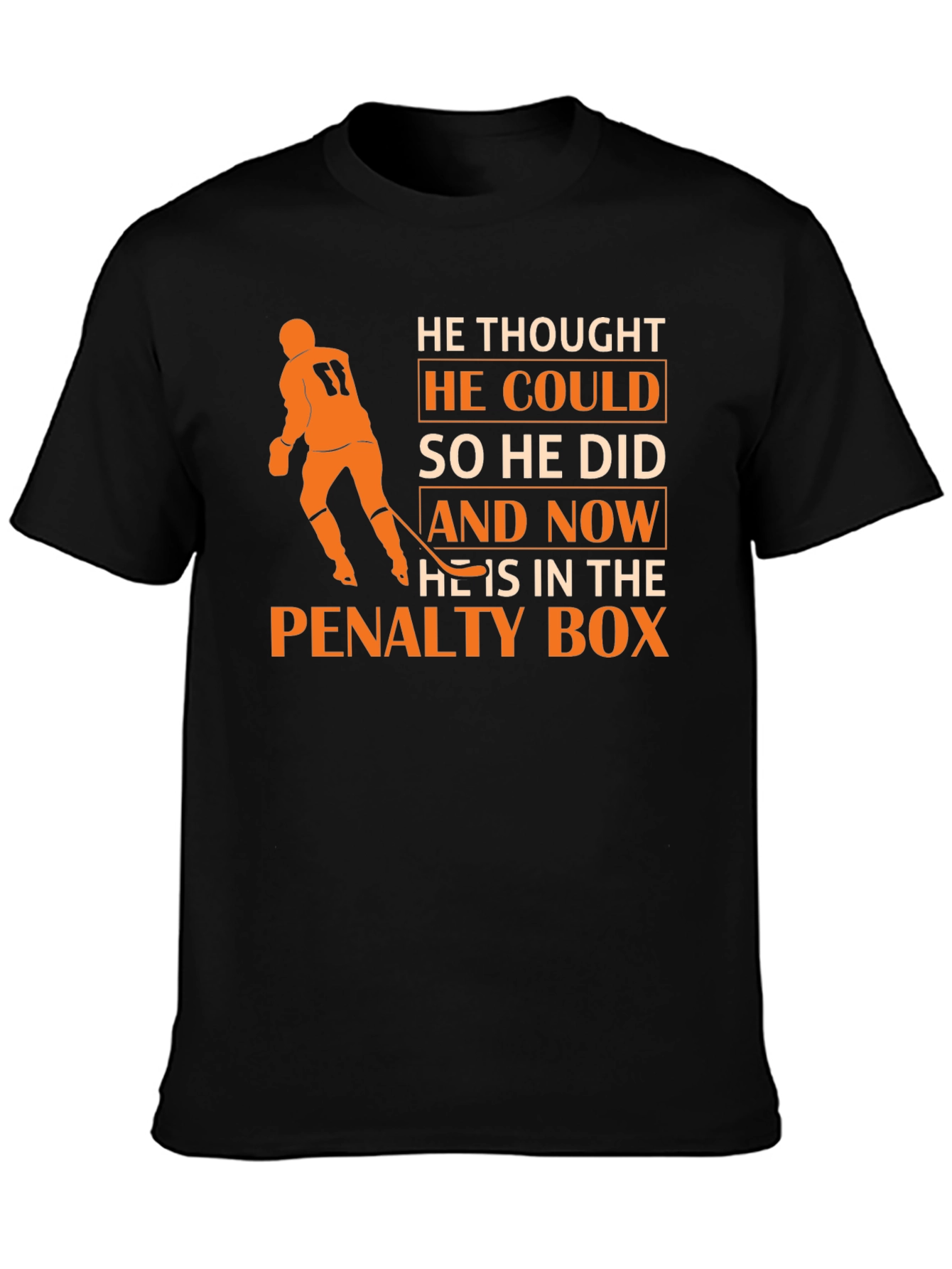 Black Hockey Penalty Box T-Shirt view 3