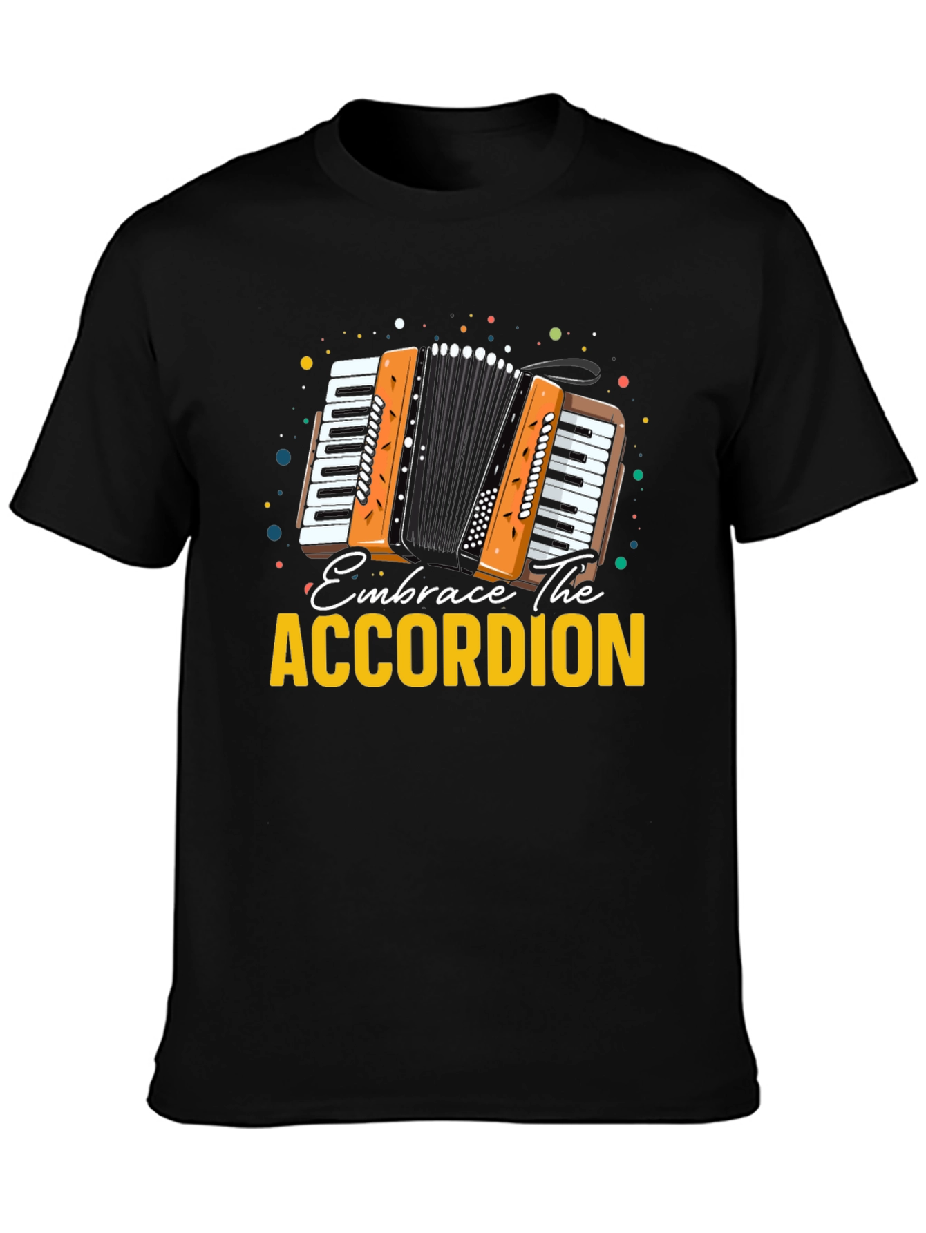 Black Embrace The Accordion Black Graphic Tee view 3